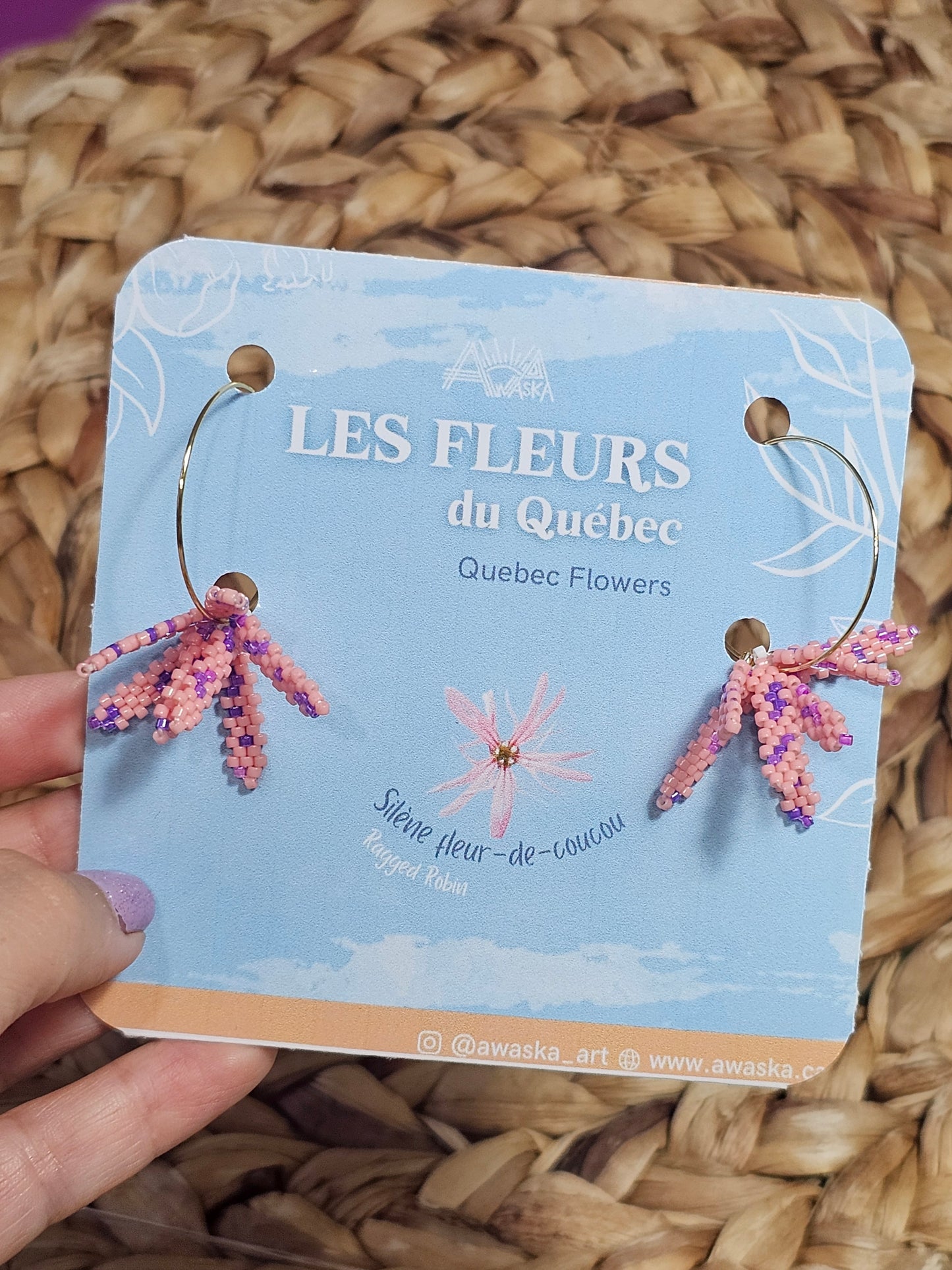 ✨NEW✨ Les fleurs du Québec 🌸 Beaded Earrings 🌸 Silène fleur-de-coucou
