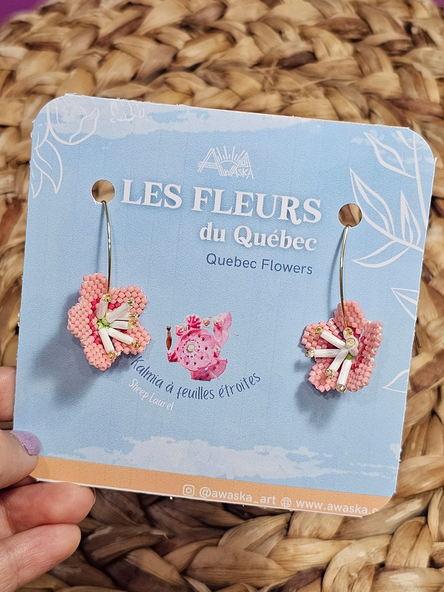 ✨NEW✨ Les fleurs du Québec 🌸 Beaded Earrings 🌸 Kalmia a feuilles étroites