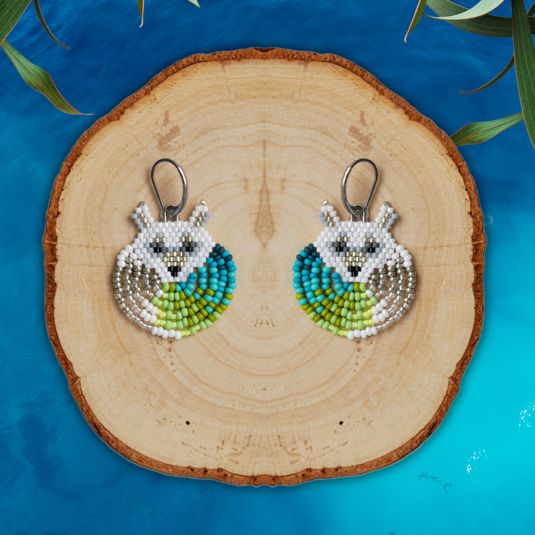 ✨NEW ✨Wild Spirit Collection 🦊 Arctic fox Woolf Beading Earrings