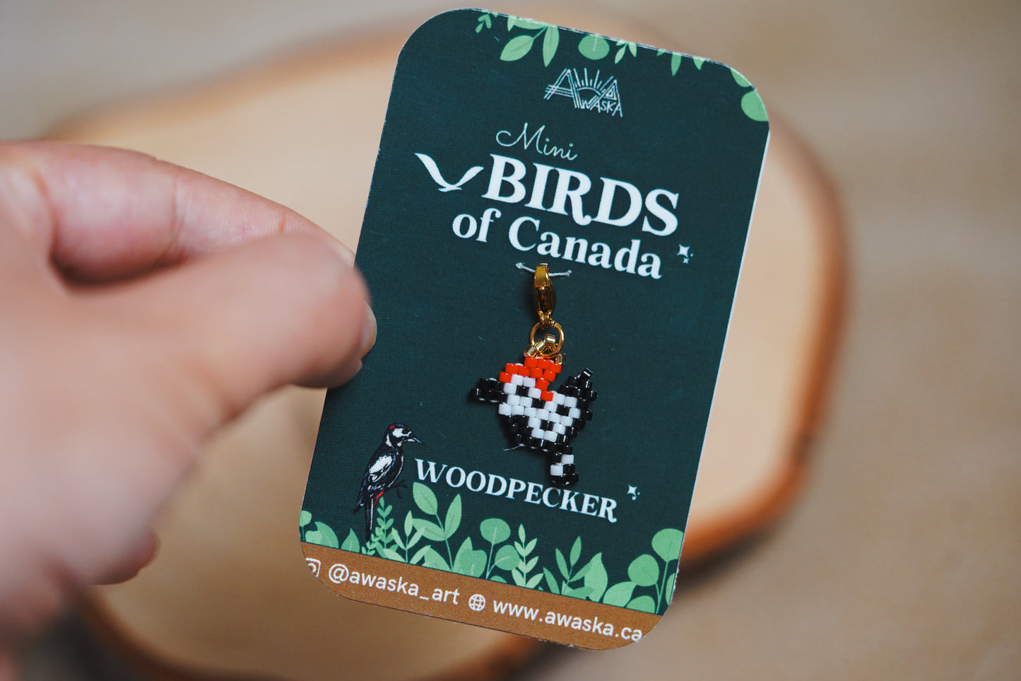 🌟 NEW✨BEADED CHARMS ♥️ BIRDS OF CANADA (Mini) ✨ Woodpecker