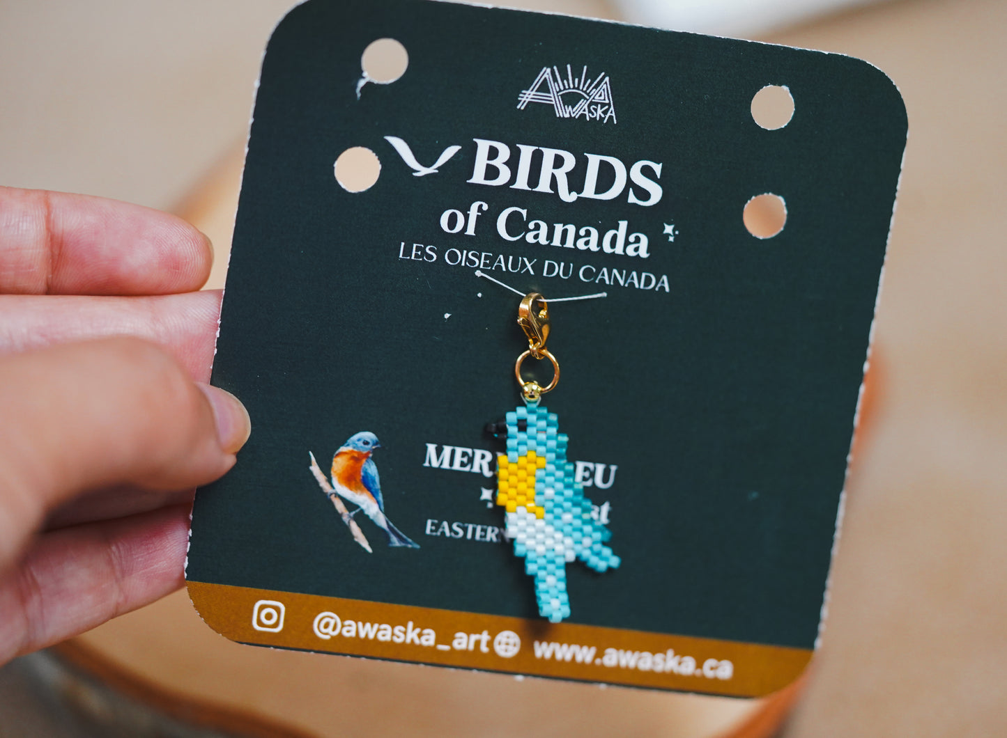 🌟 NEW✨ BEADED CHARMS ♥️ BIRDS OF CANADA (Medium) ✨ Easter Bluebird