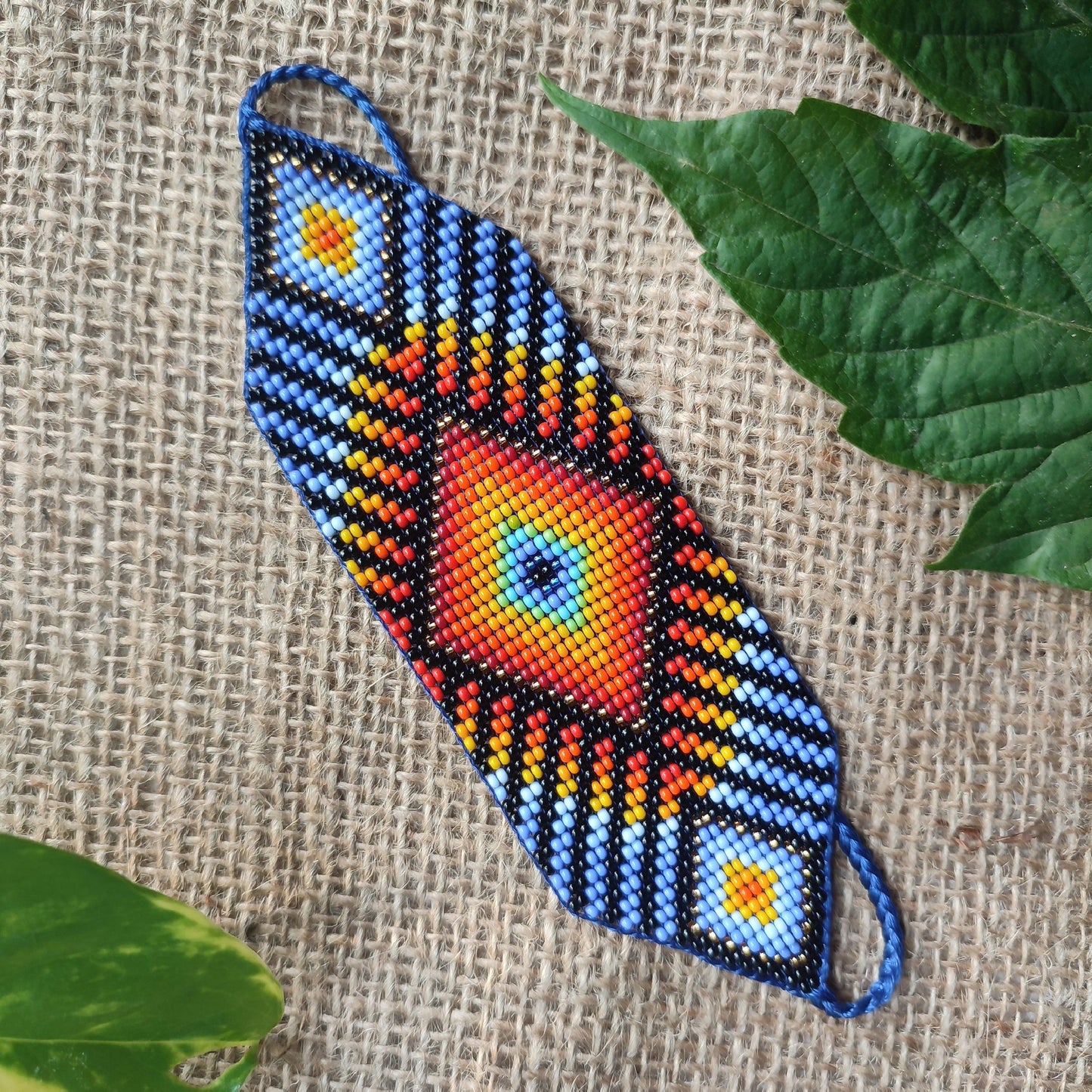 🌊🌞🔥 Sun's Eye of God Beaded Bracelet - Awaska