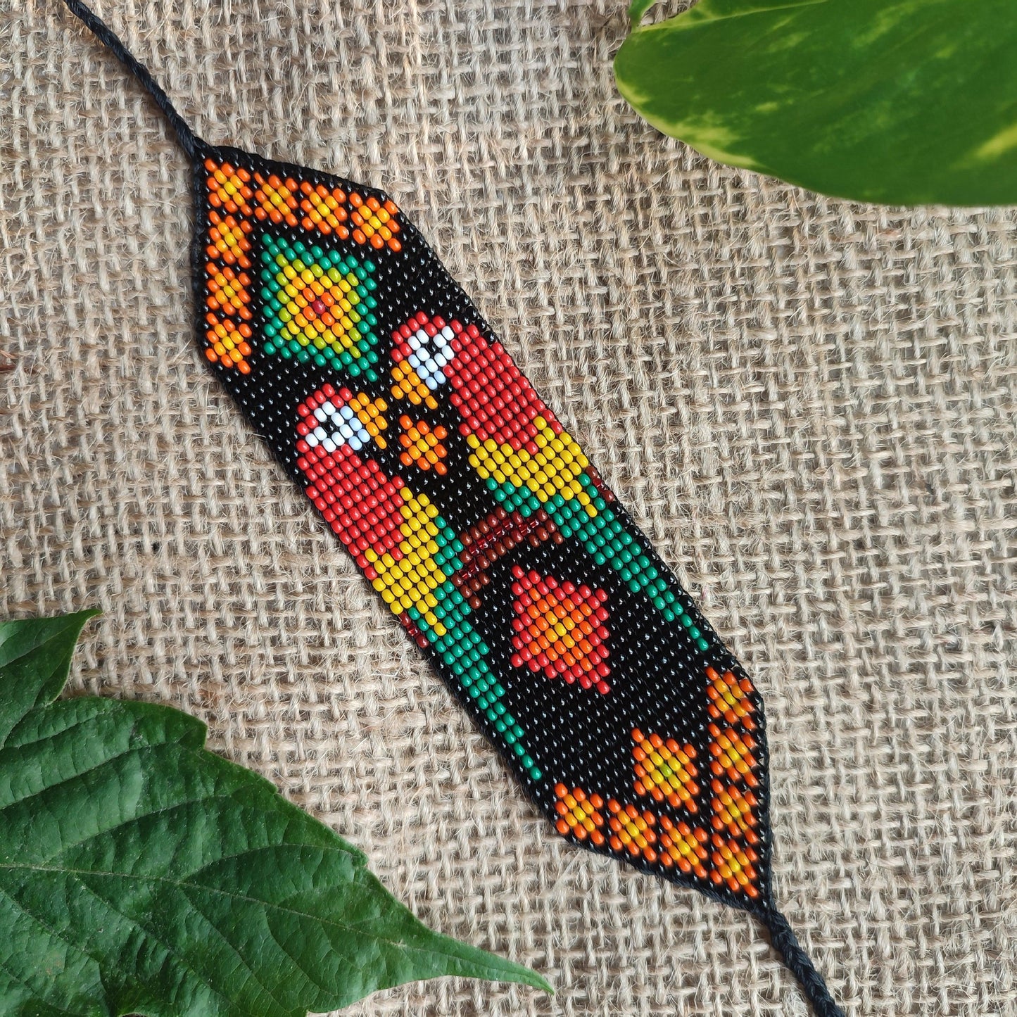 π¦ππ Double Multicolor Macaw Beaded Bracelet - Red π¦ππ - Awaska