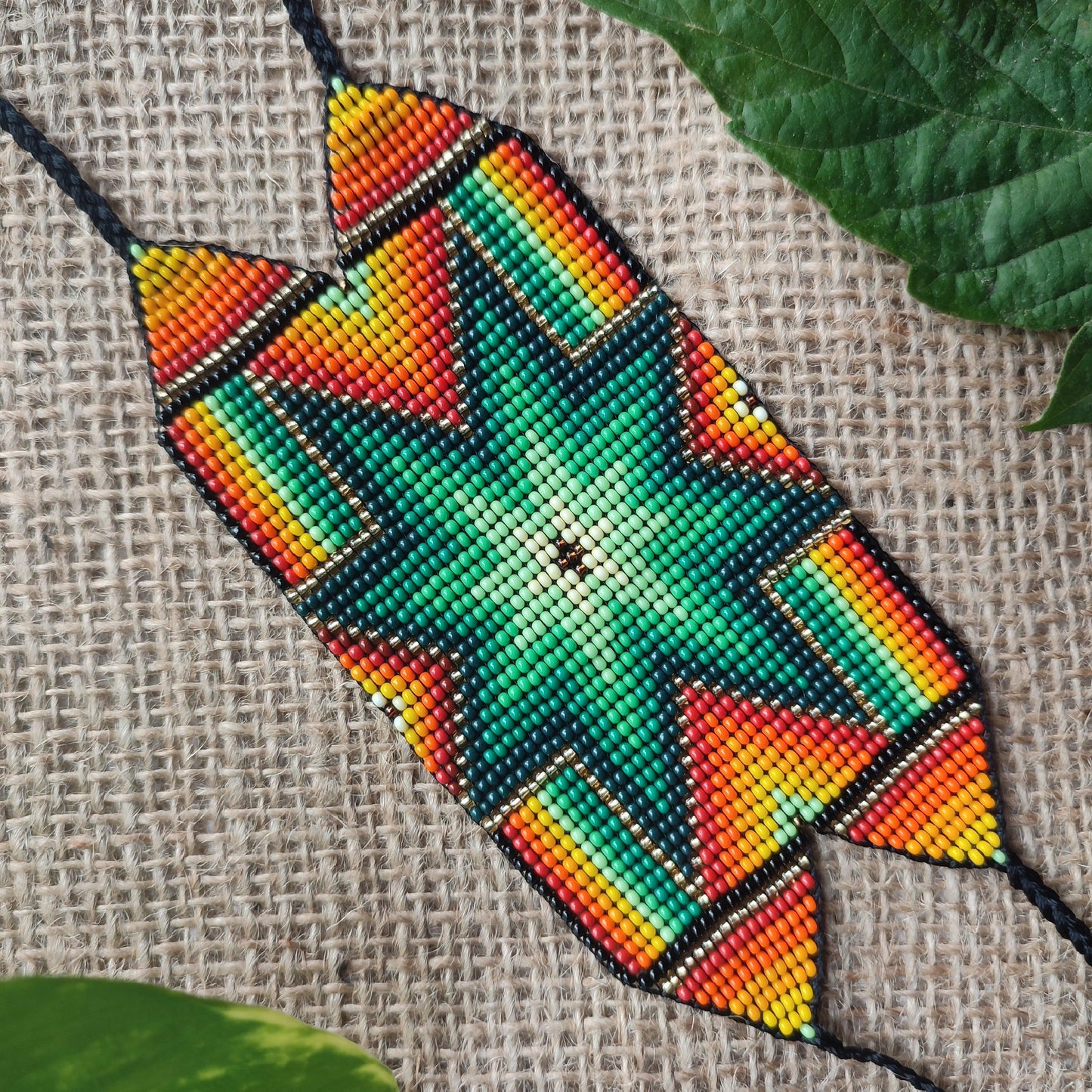 π§‘β΄π π "Portal Star" Beaded Bracelet - Green β΄π π - Awaska