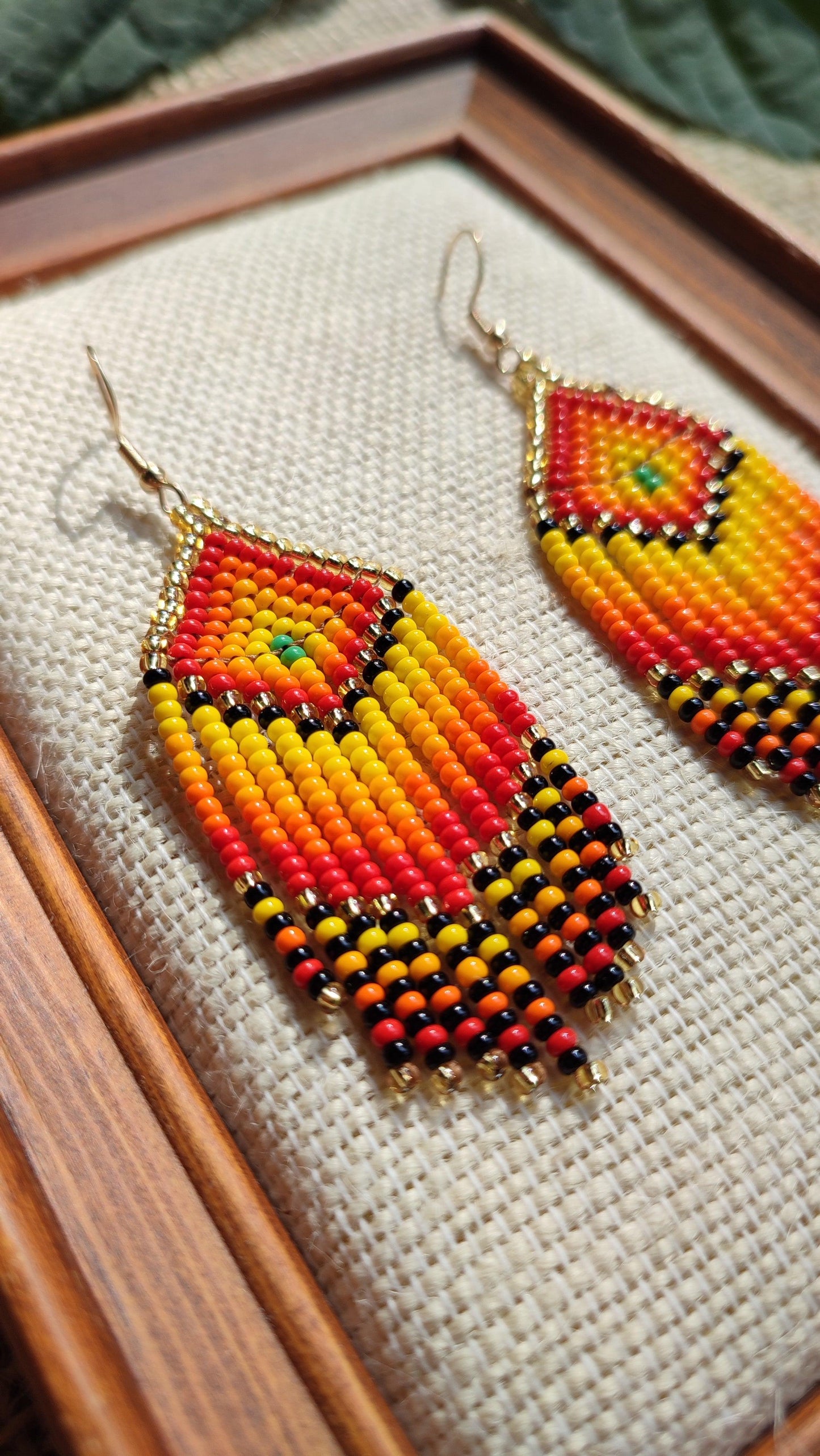 ππ "Mountain Sunset" Beaded Earrings ππ - Awaska