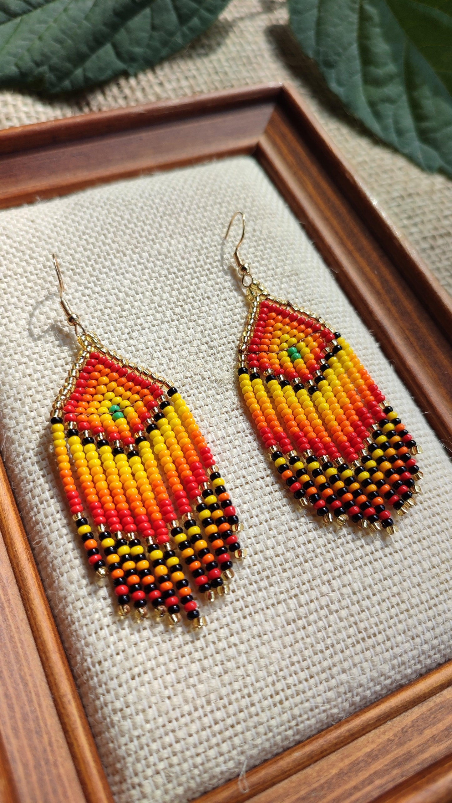ππ "Mountain Sunset" Beaded Earrings ππ - Awaska
