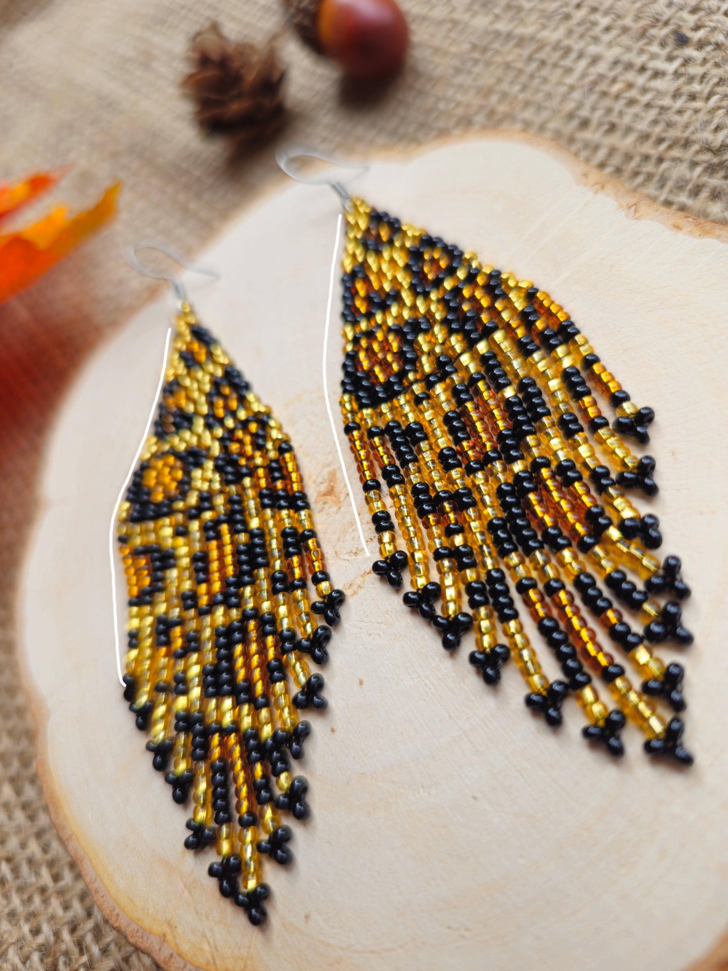 🍁✨🐆Autumn Jaguar Earrings🐆✨ - Awaska