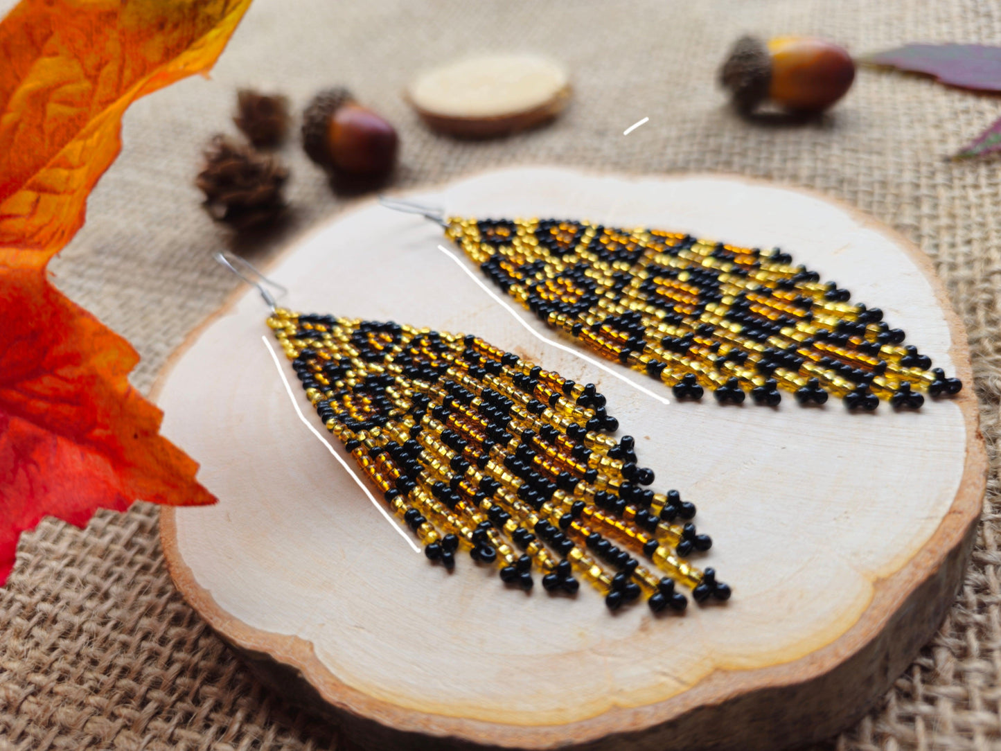 🍁✨🐆Autumn Jaguar Earrings🐆✨ - Awaska