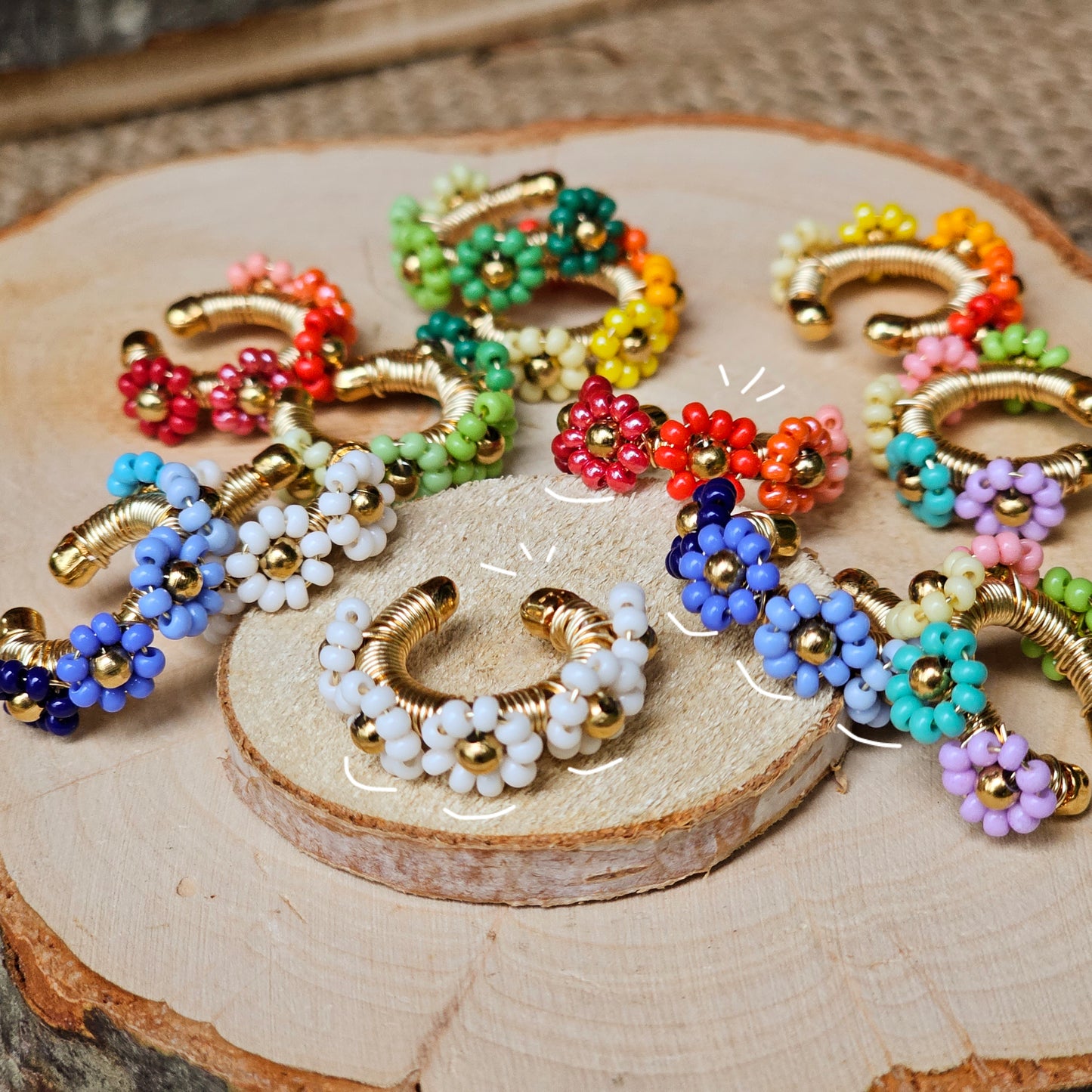 🌼✨🧡Sound of flowers Beaded Ear Cuff - Awaska