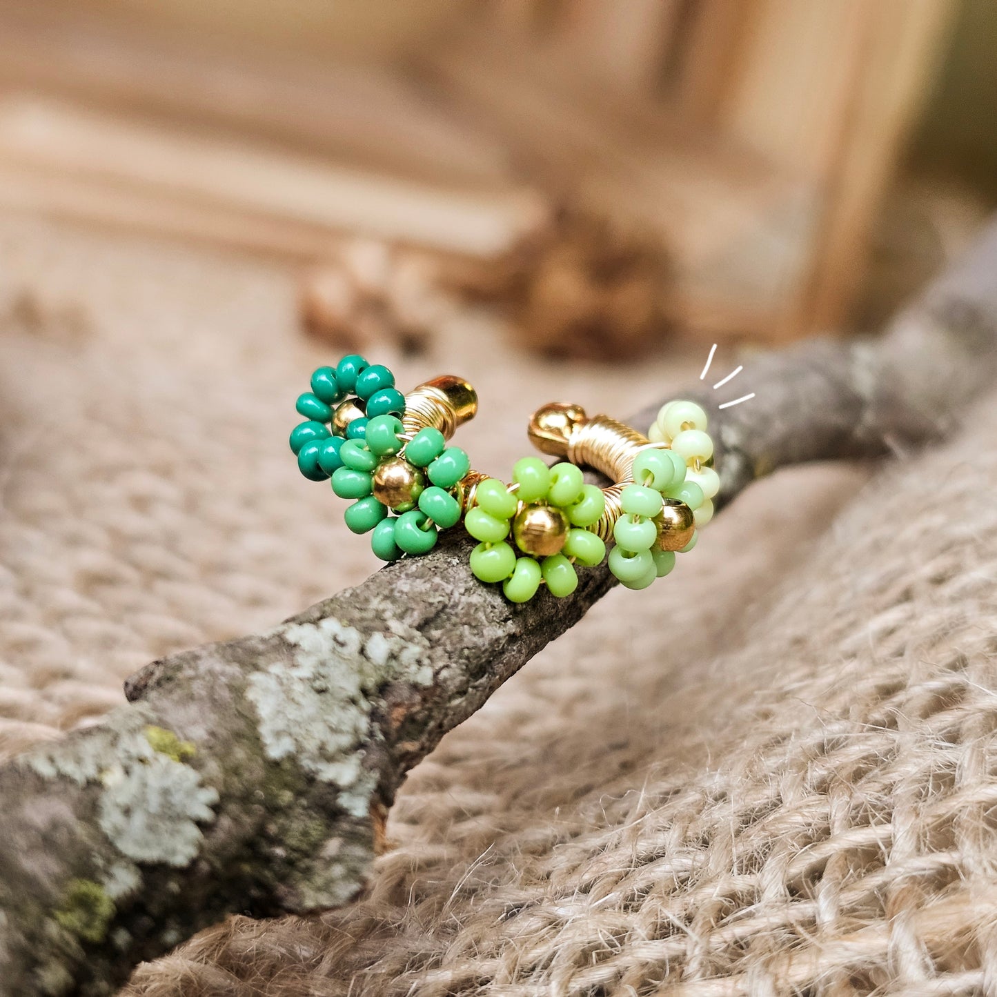 🌼✨🧡Sound of flowers Beaded Ear Cuff - Awaska