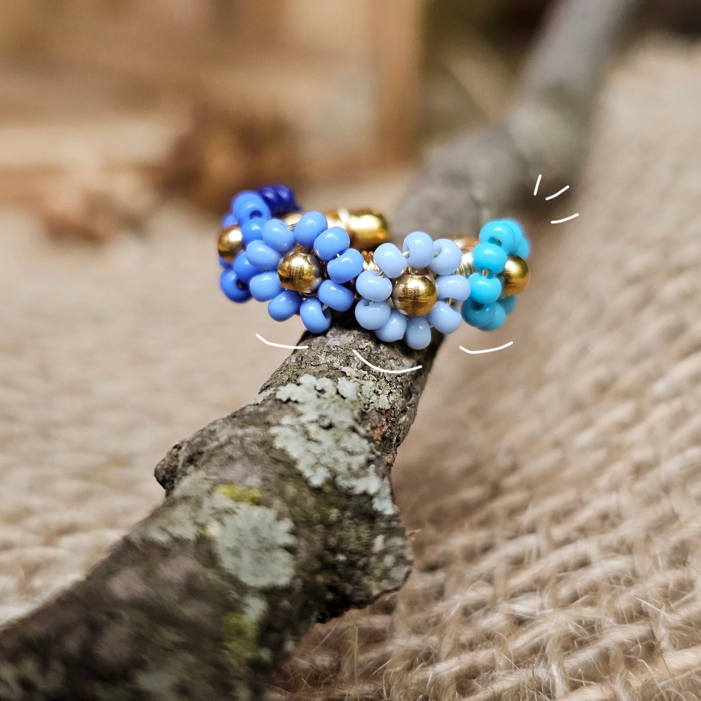 🌼✨🧡Sound of flowers Beaded Ear Cuff - Awaska