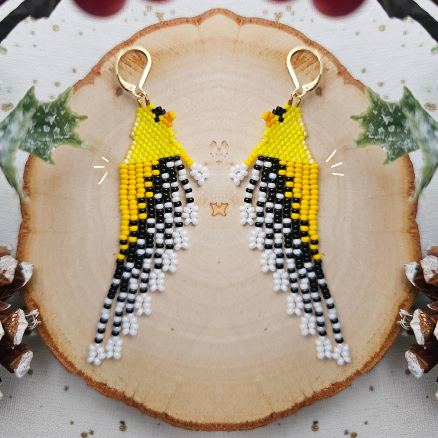 ✨🐦🤍CANADIAN BIRDS COLLECTION ❄️ American Goldfinch Earrings ❄️ - Awaska