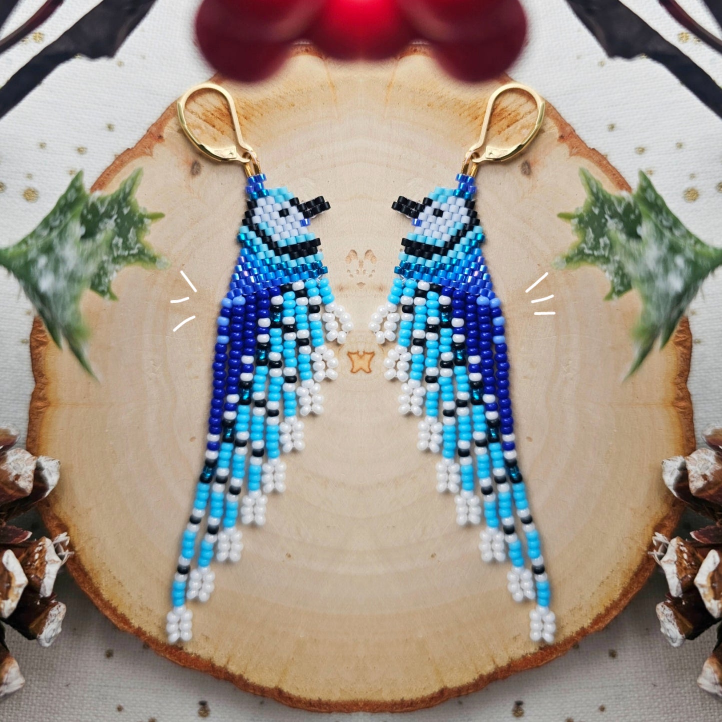 ✨🐦🤍CANADIAN BIRDS COLLECTION ❄️ Blue Jay Earrings ❄️ - Awaska