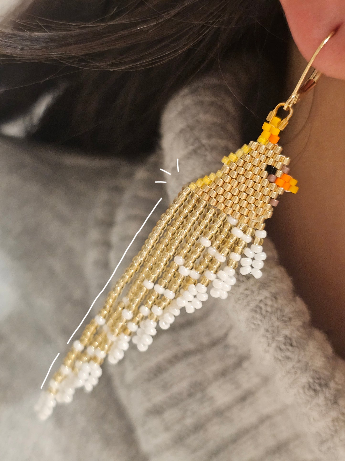 ✨🐦🤍CANADIAN BIRDS COLLECTION ❄️ Northen Cardinal Earrings ❄️ - Awaska