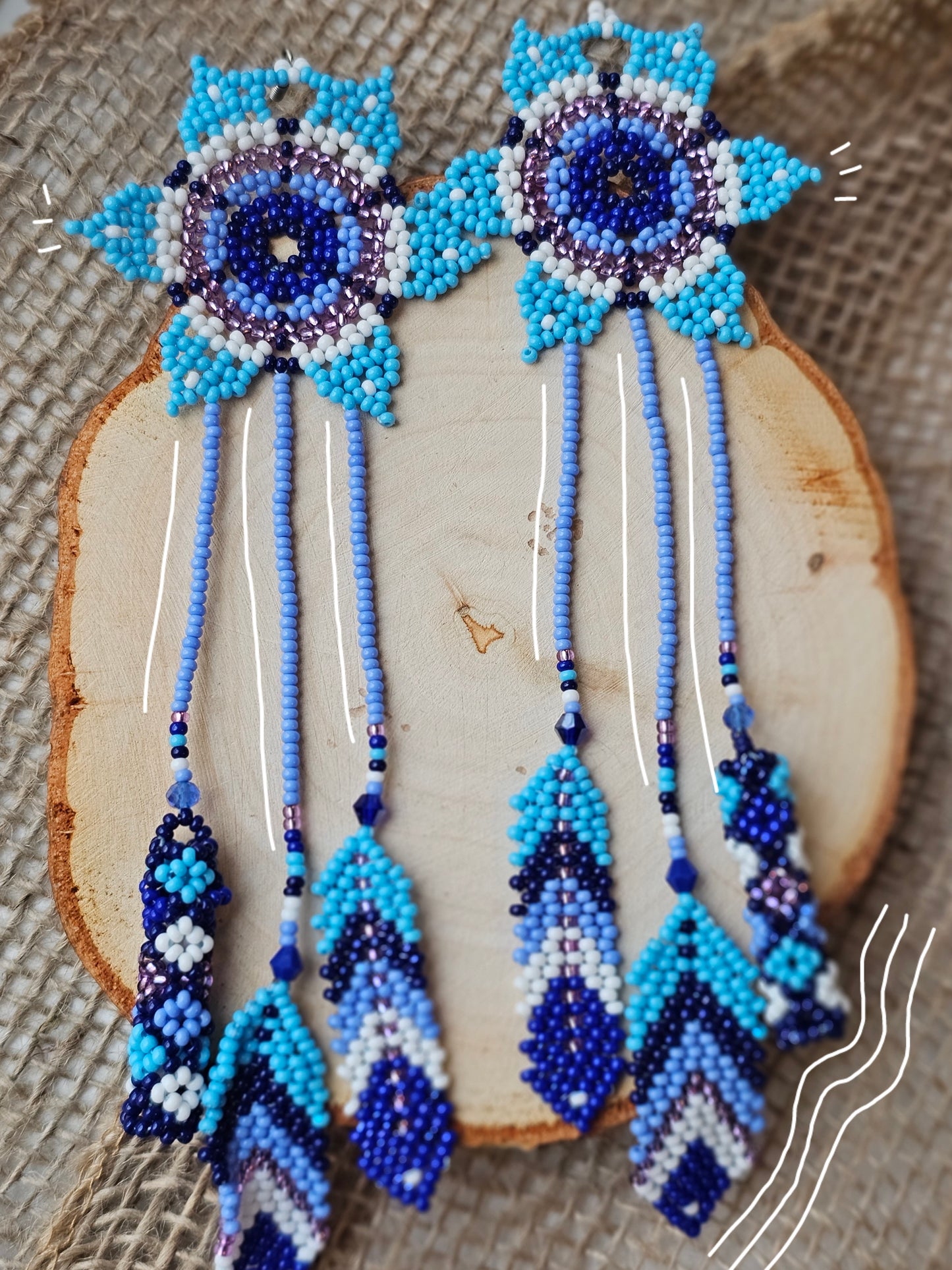 💠✨MAXI FLOWERS BEADED EARRINGS ✨💙 - Awaska