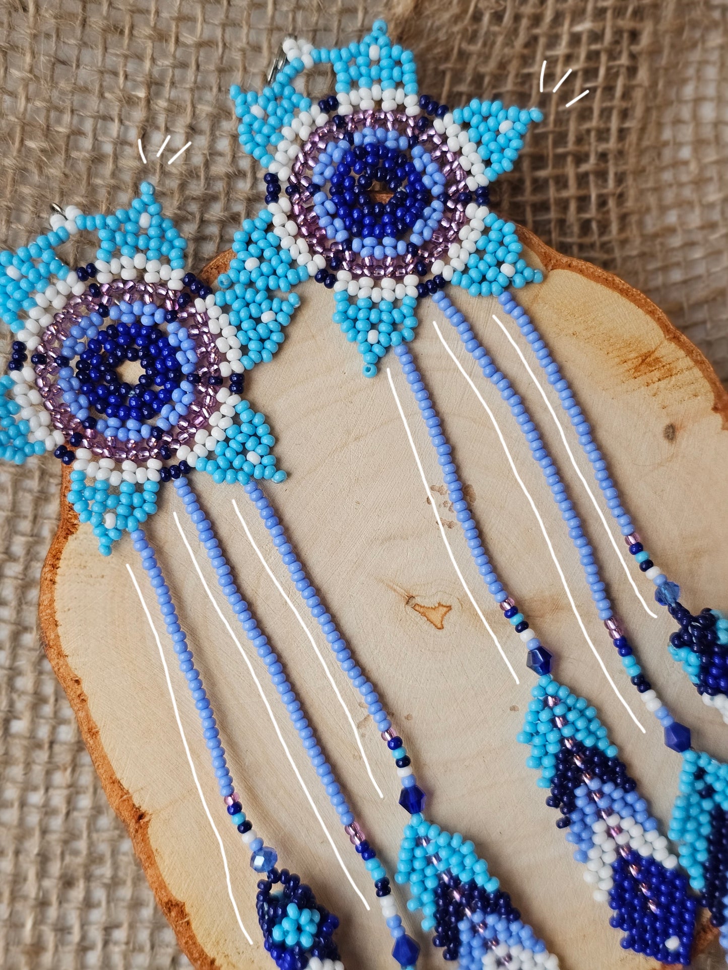 💠✨MAXI FLOWERS BEADED EARRINGS ✨💙 - Awaska