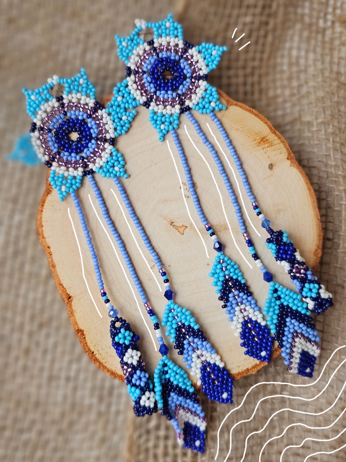 💠✨MAXI FLOWERS BEADED EARRINGS ✨💙 - Awaska