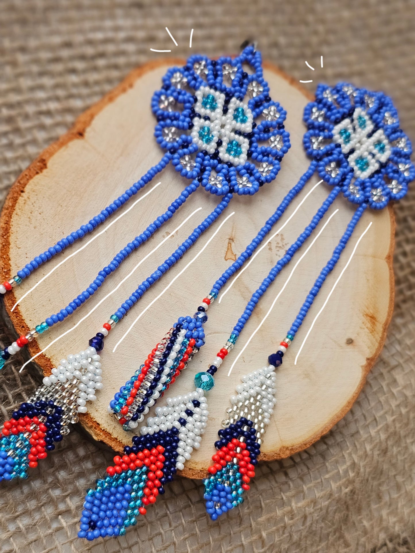 💠✨MAXI FLOWERS BEADED EARRINGS ✨💙 - Awaska