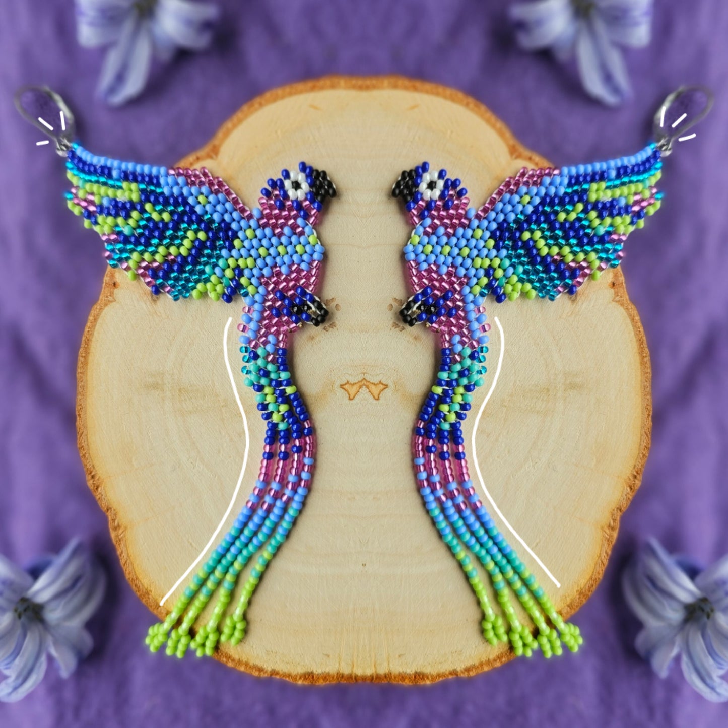 ✨ N E W ✨🌌💜 BOREAL MACAW EARRINGS 🦜 - Awaska