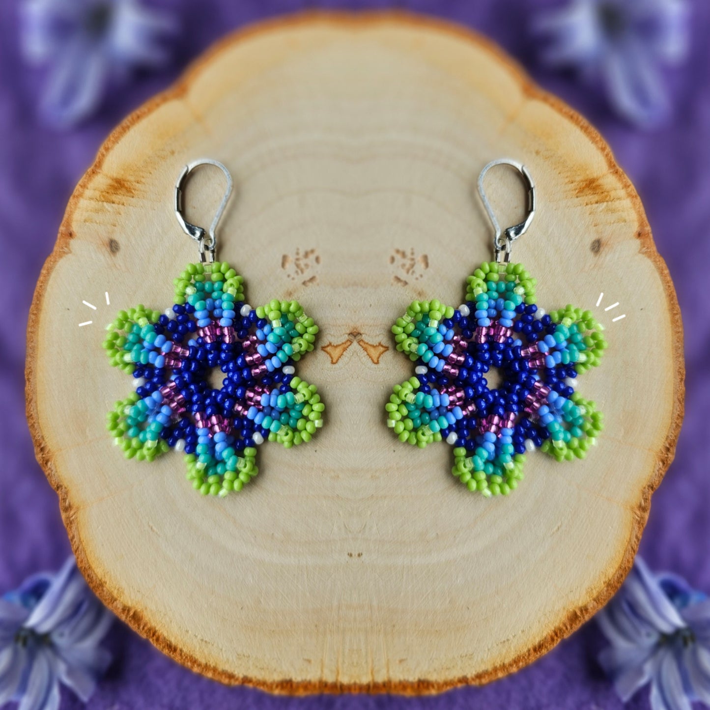 ✨ N E W ✨ 💜🌌 BOREAL SPIRAL FLOWER EARRINGS ✨ - Awaska