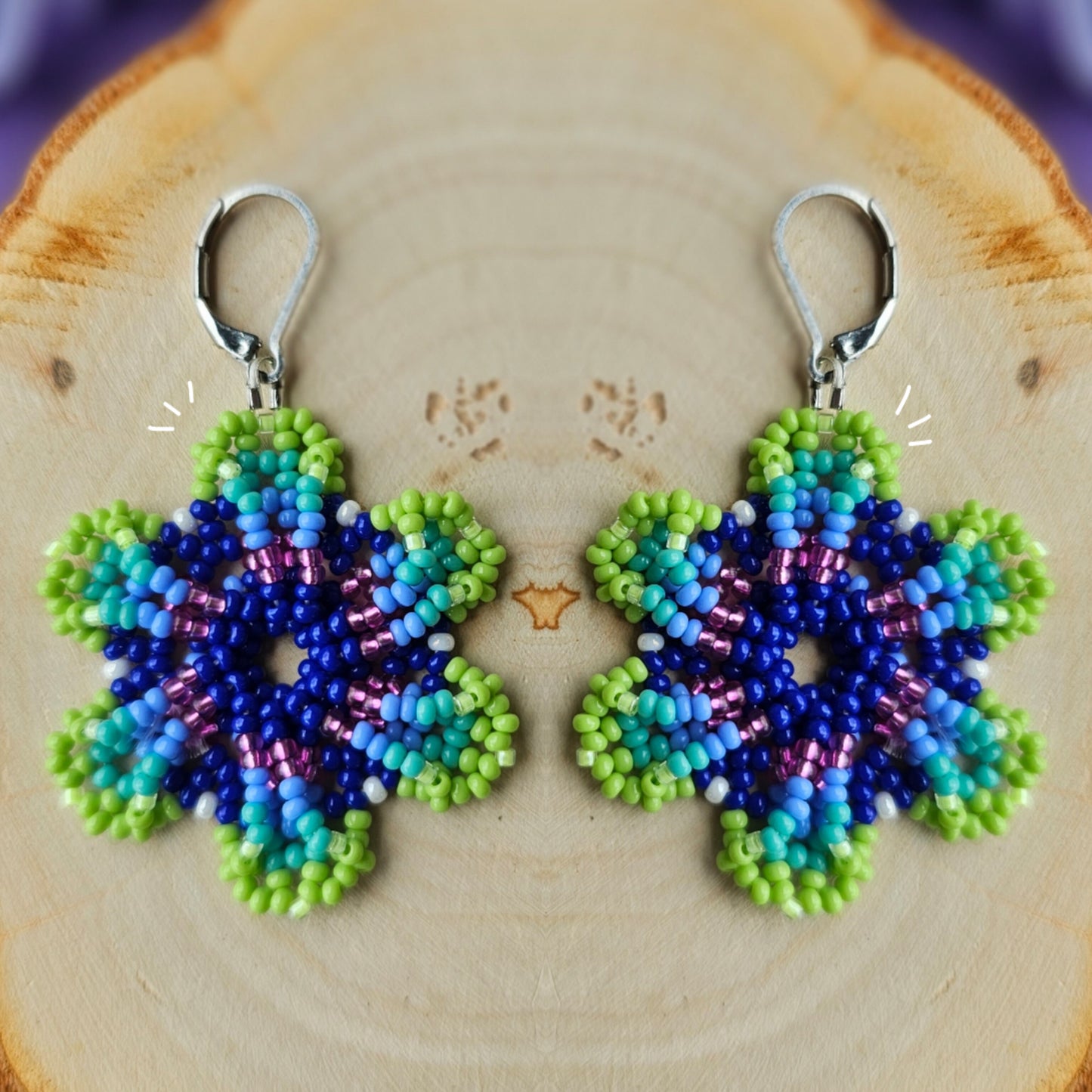 ✨ N E W ✨ 💜🌌 BOREAL SPIRAL FLOWER EARRINGS ✨ - Awaska