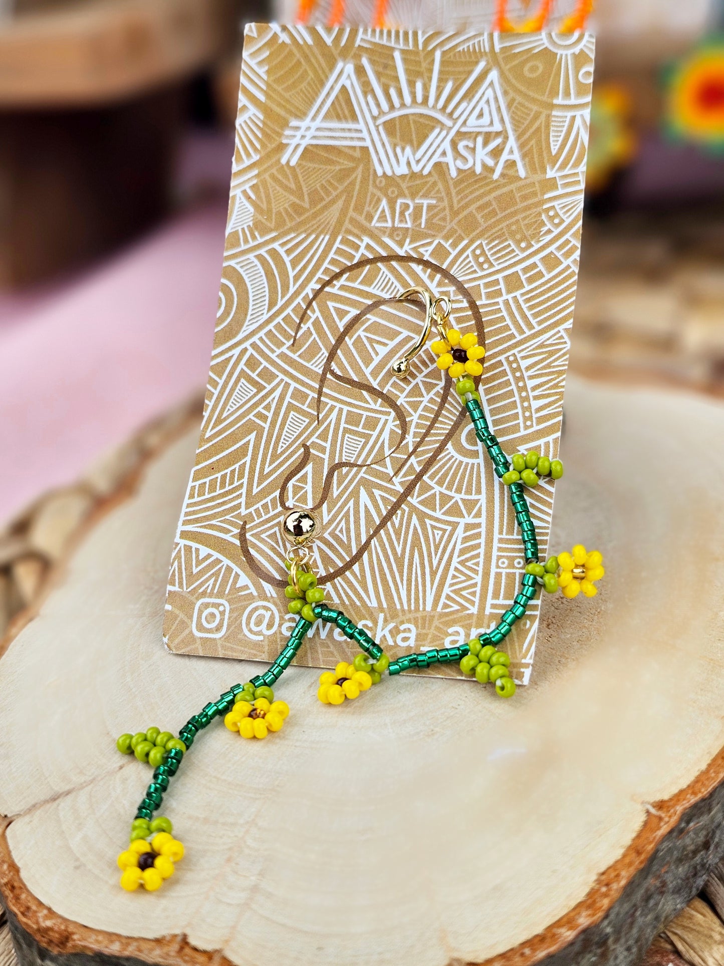 🌻Sound of flowers Beaded Ear Cuff ✨