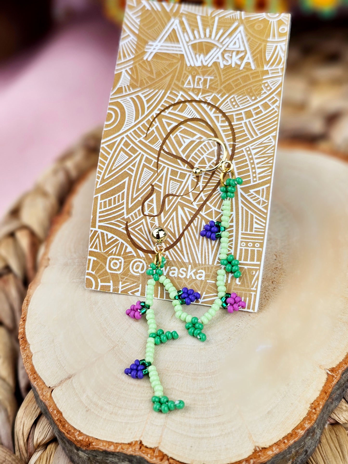 🍇 Sound of flowers Beaded Ear Cuff ✨