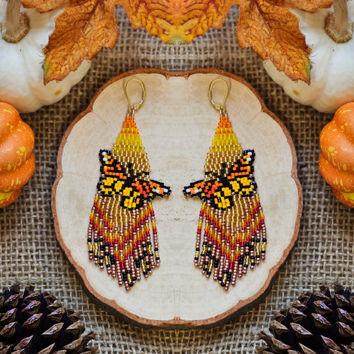 ✨🍁NEW🍁✨ Jaguar Butterfly Beaded Earrings