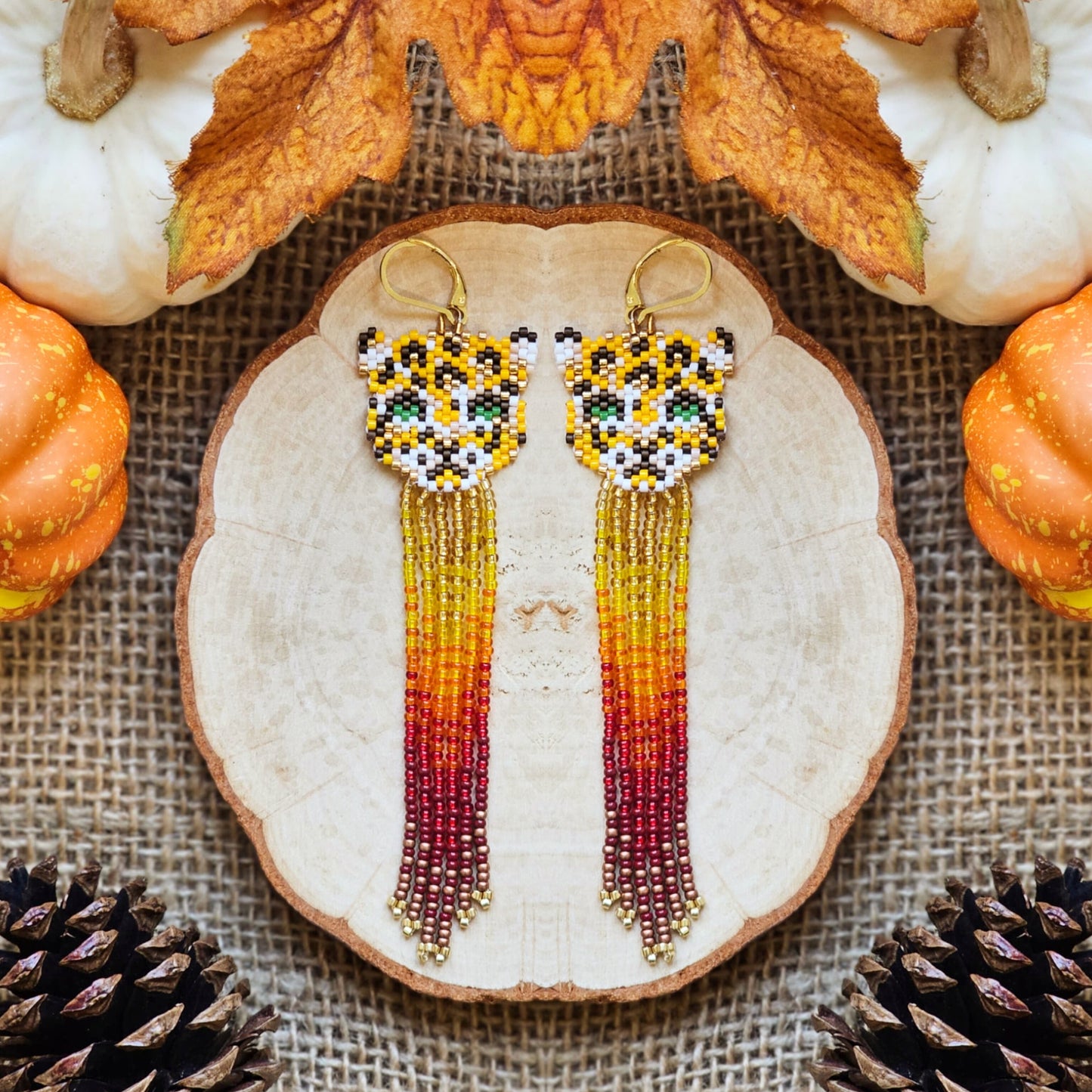 ✨🍁NEW🍁✨ Jaguar Spirit Beaded Earrings