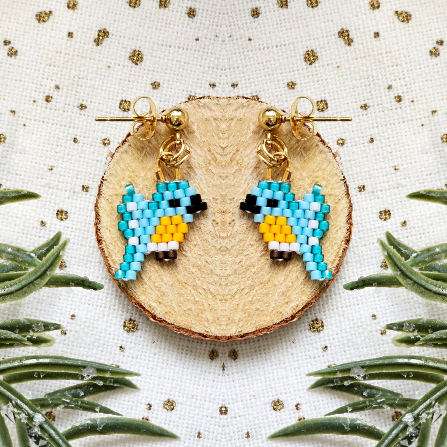 🌟NEW🌟 Mini Bluebird beaded earrings