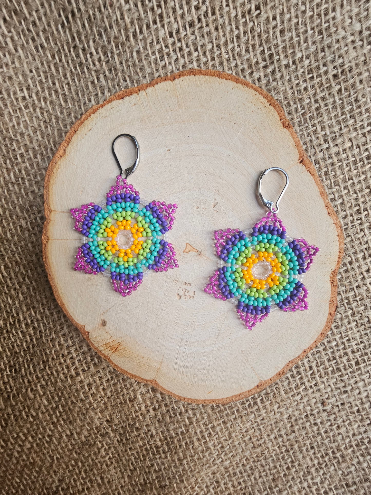 π AWASKA CLASSICS π Beaded flowers earrings
