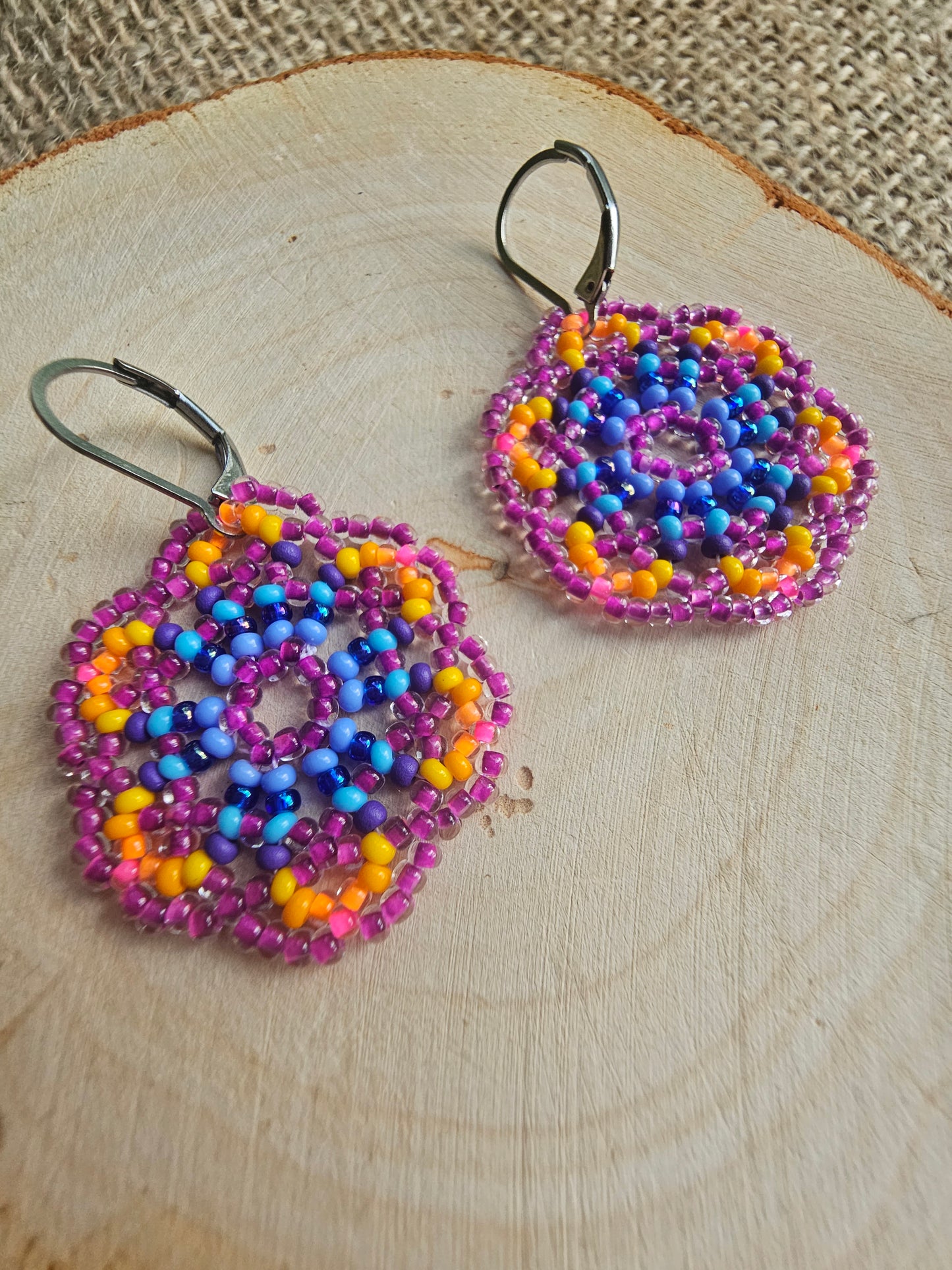 π AWASKA CLASSICS π Beaded flowers earrings