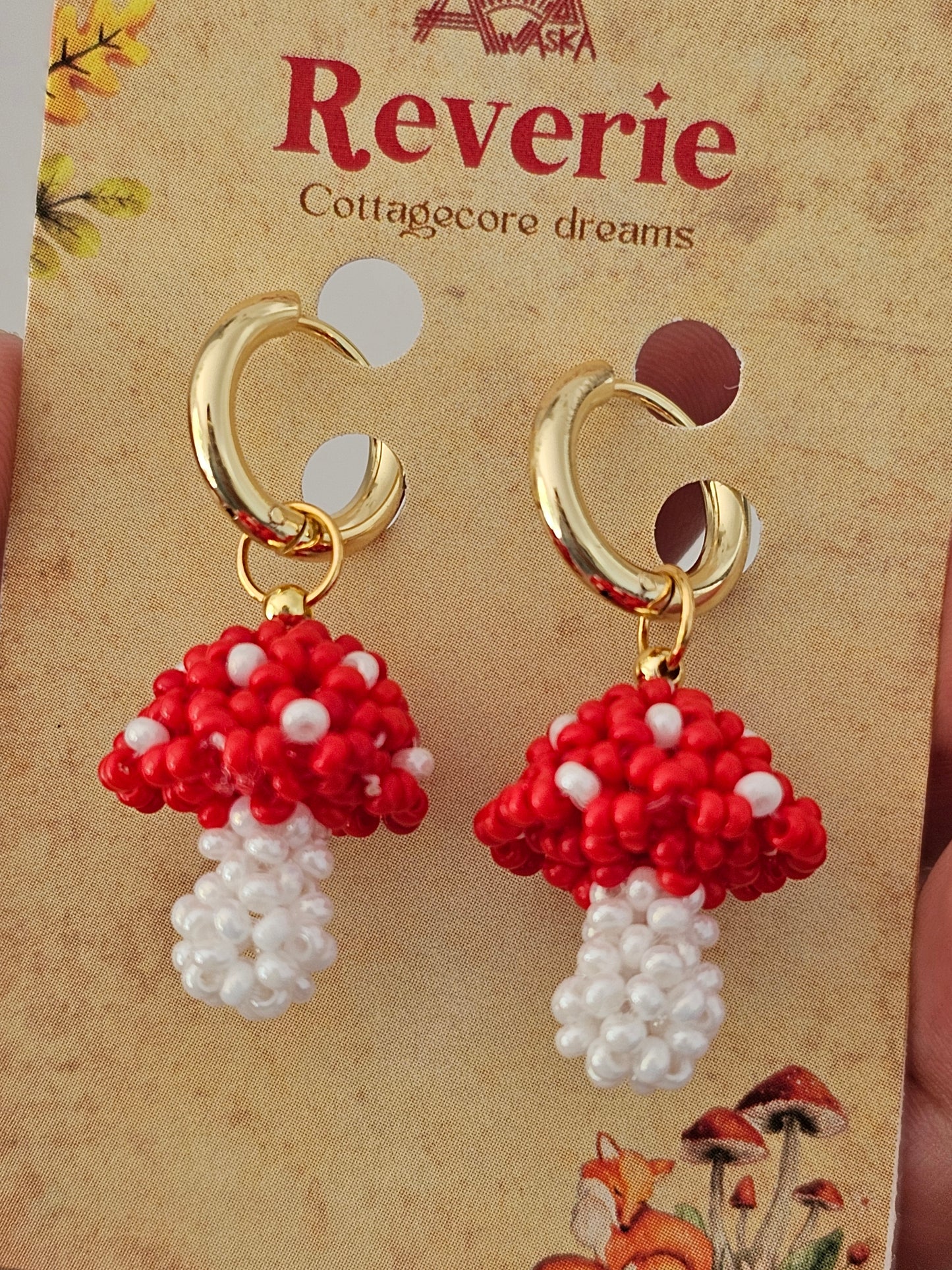 🦊🍁NEW🍂 Reverie ✨ Mushroom beaded earrings