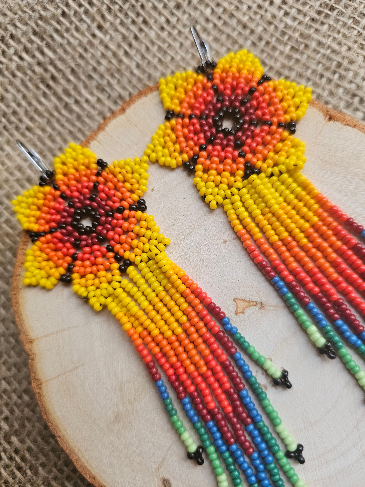 💛 AWASKA CLASSICS 💛 Beaded flowers earrings