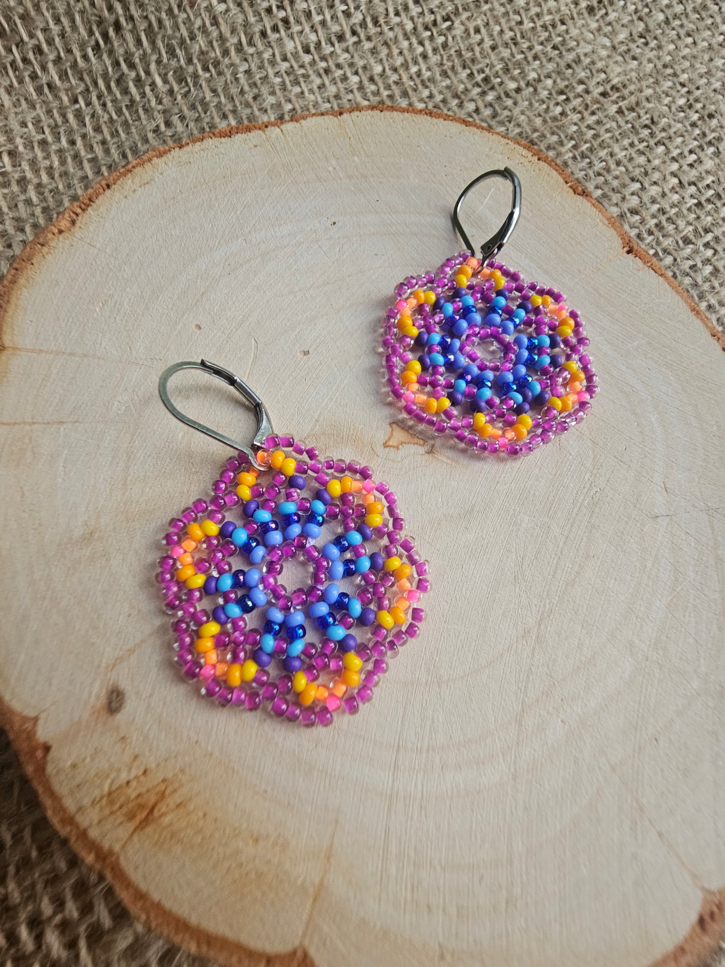 π AWASKA CLASSICS π Beaded flowers earrings