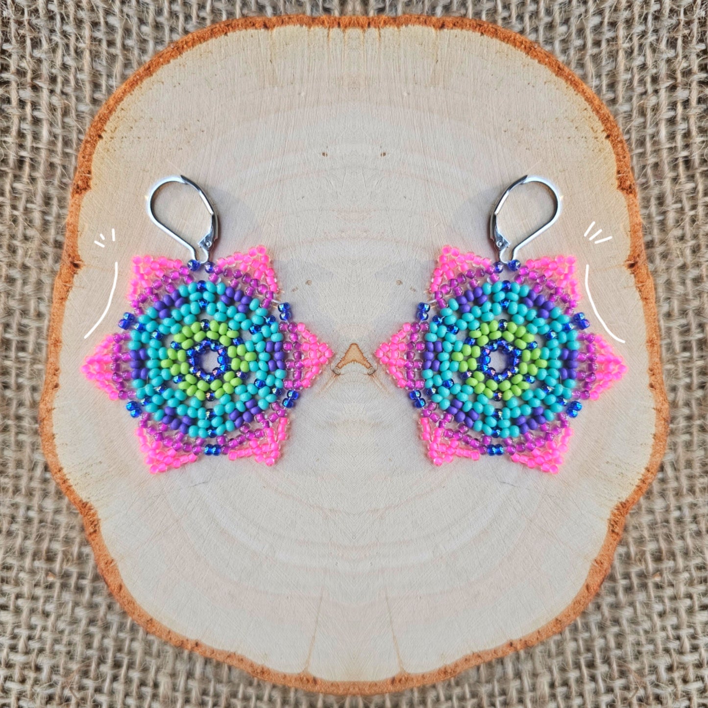 π AWASKA CLASSICS π Beaded flowers earrings