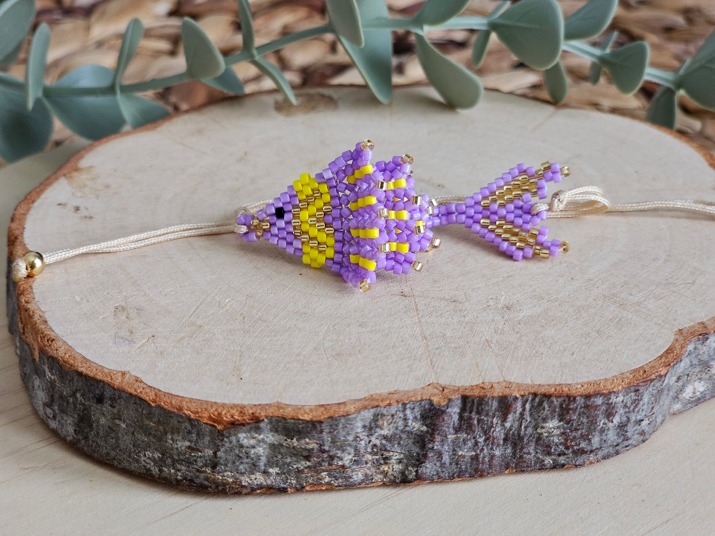🐟🤍 Fish Bracelet 🤍🐟 Purple - Yellow