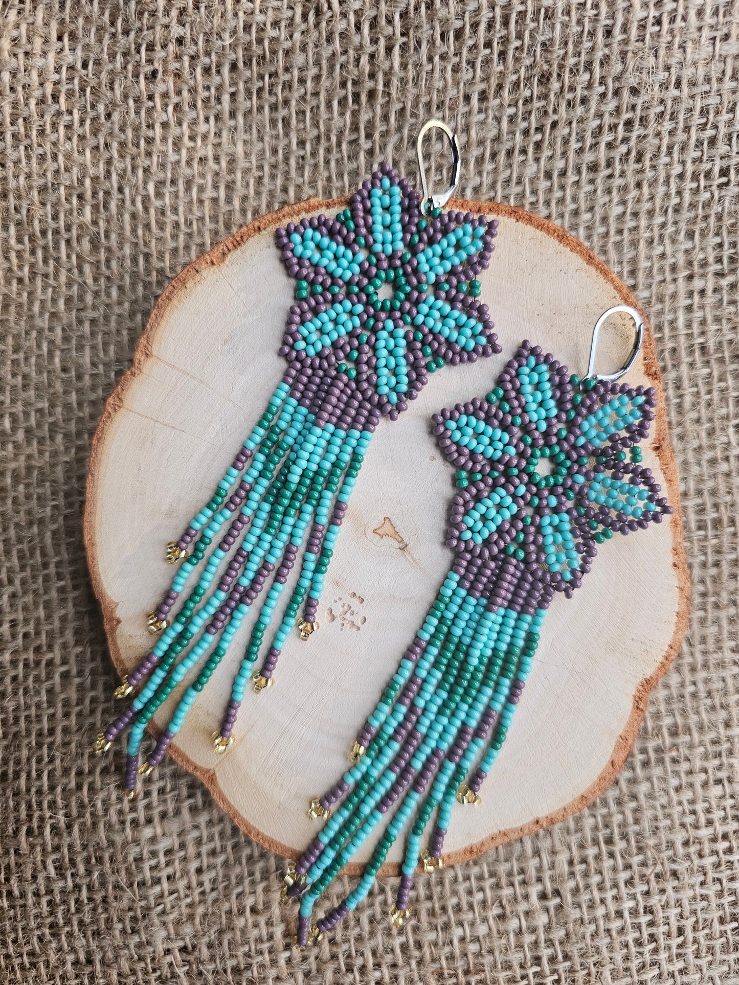 π AWASKA CLASSICS π Beaded flowers earrings