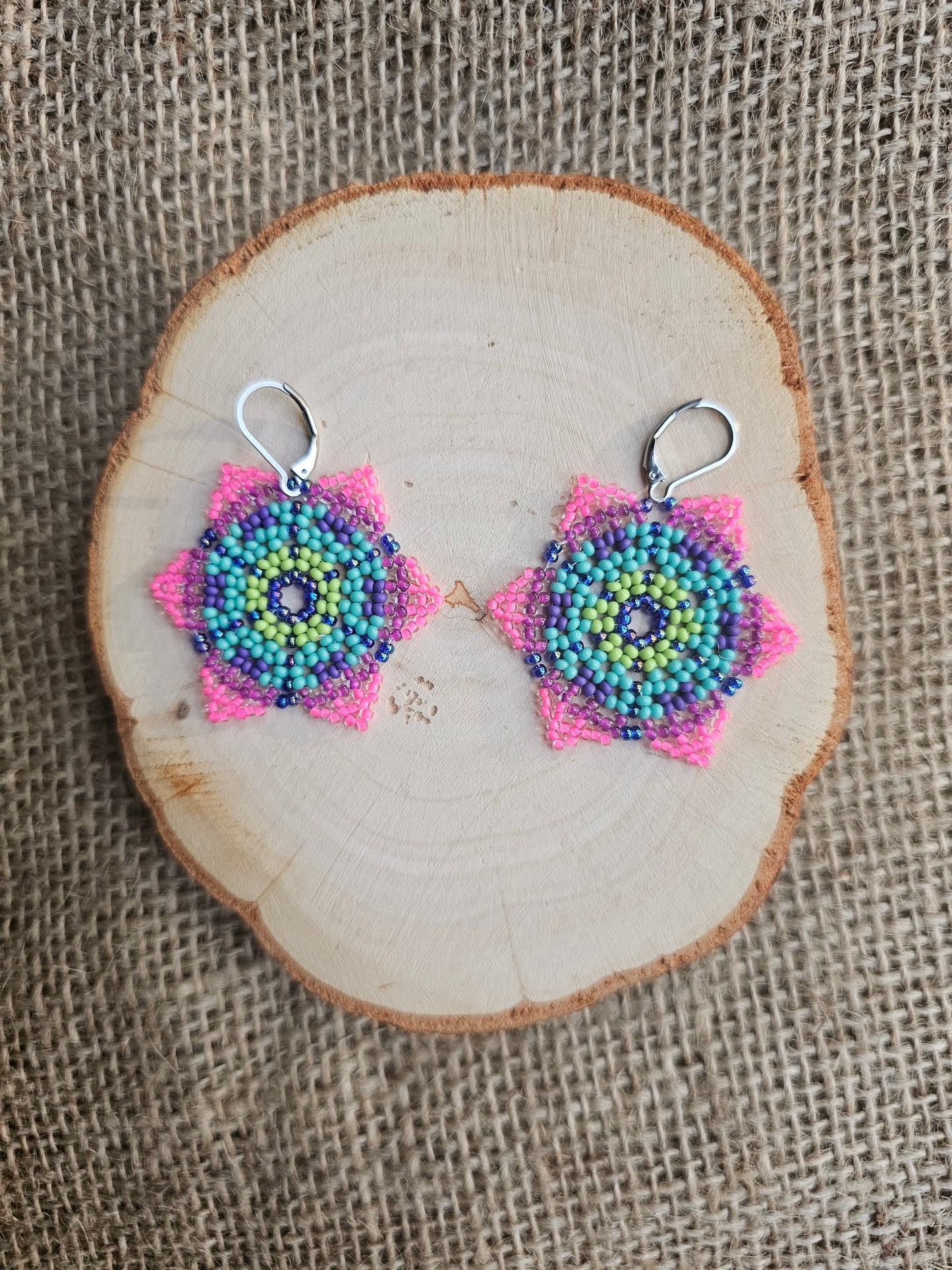π AWASKA CLASSICS π Beaded flowers earrings