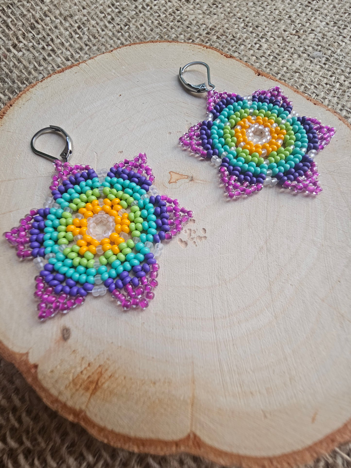 π AWASKA CLASSICS π Beaded flowers earrings