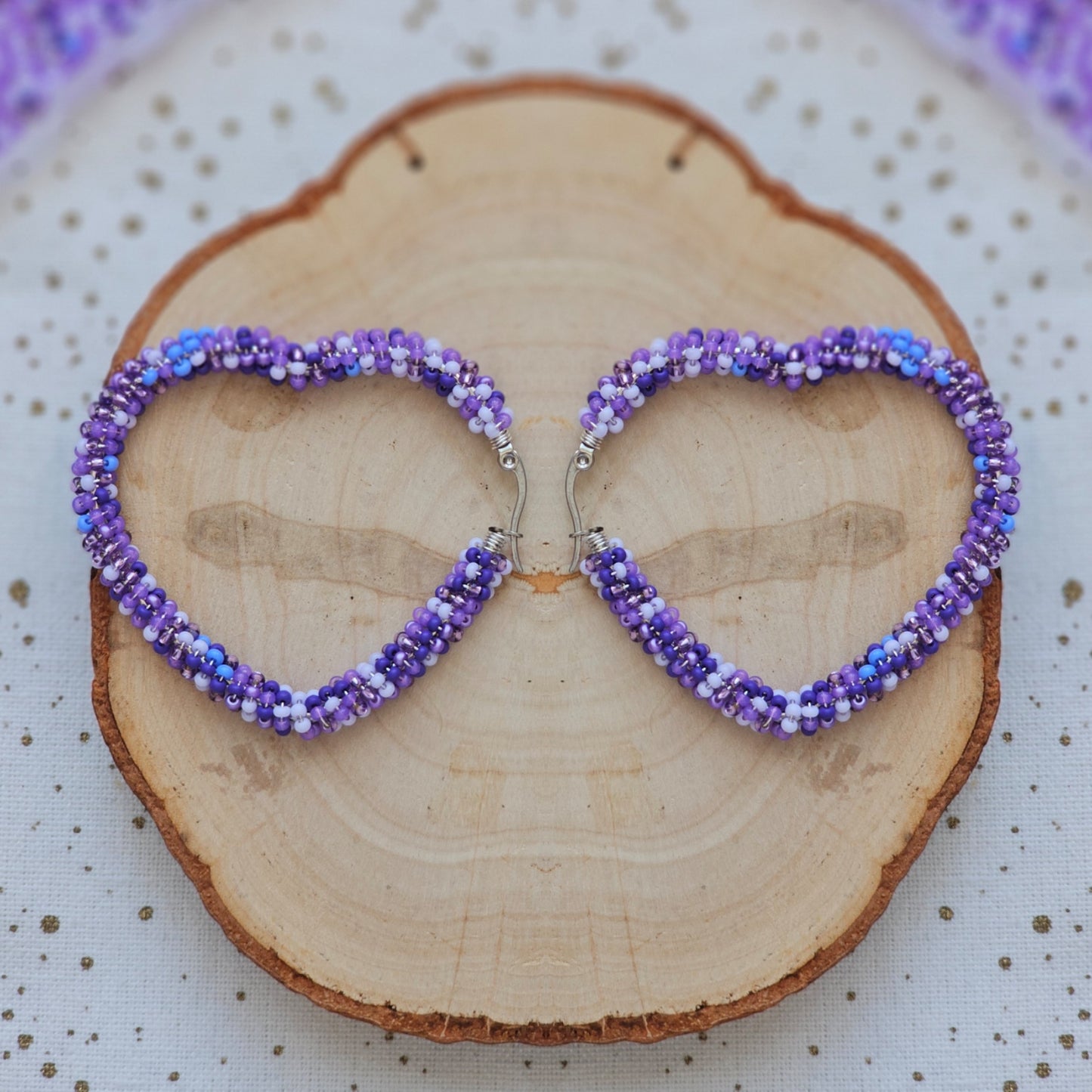 💜 Infinity Love Beaded Earrings 💜 Purple
