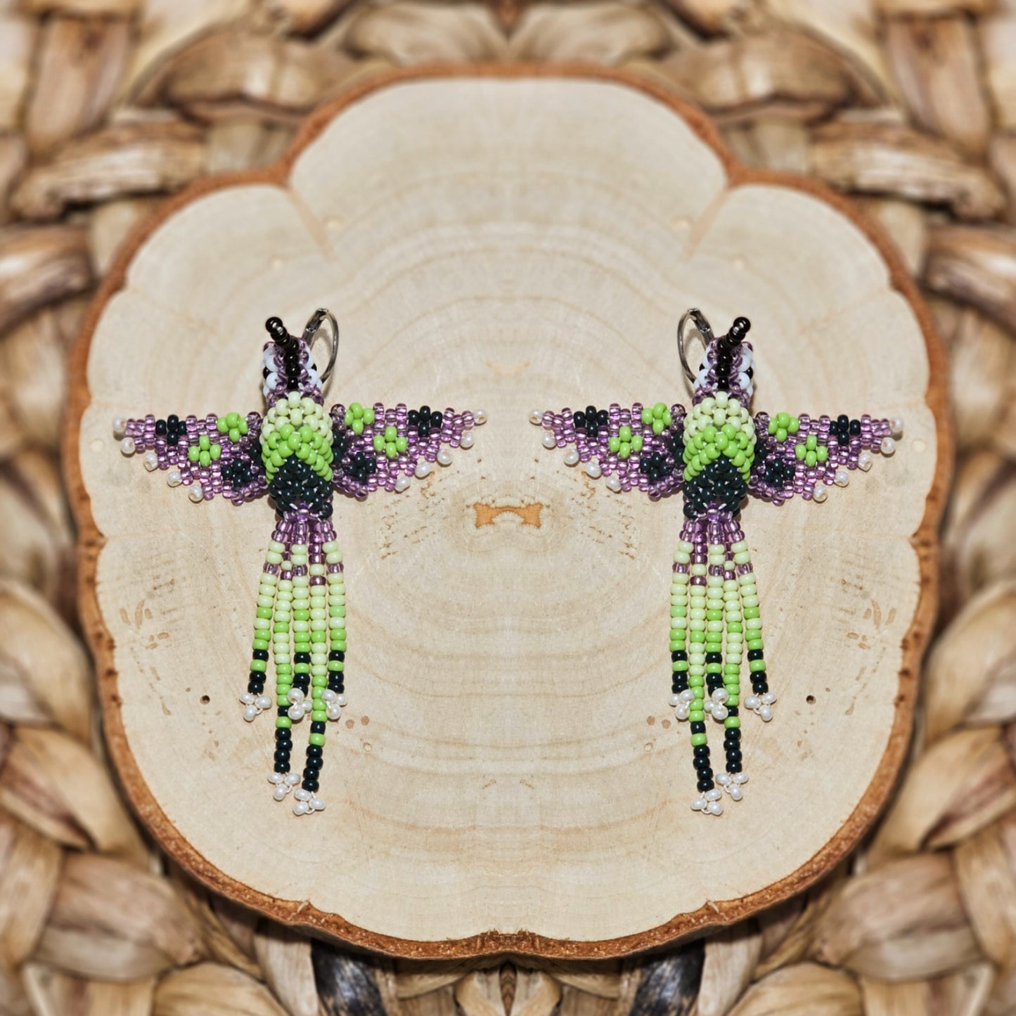 ✨ Little hummingbirds ✨ 3D Beaded Earrings