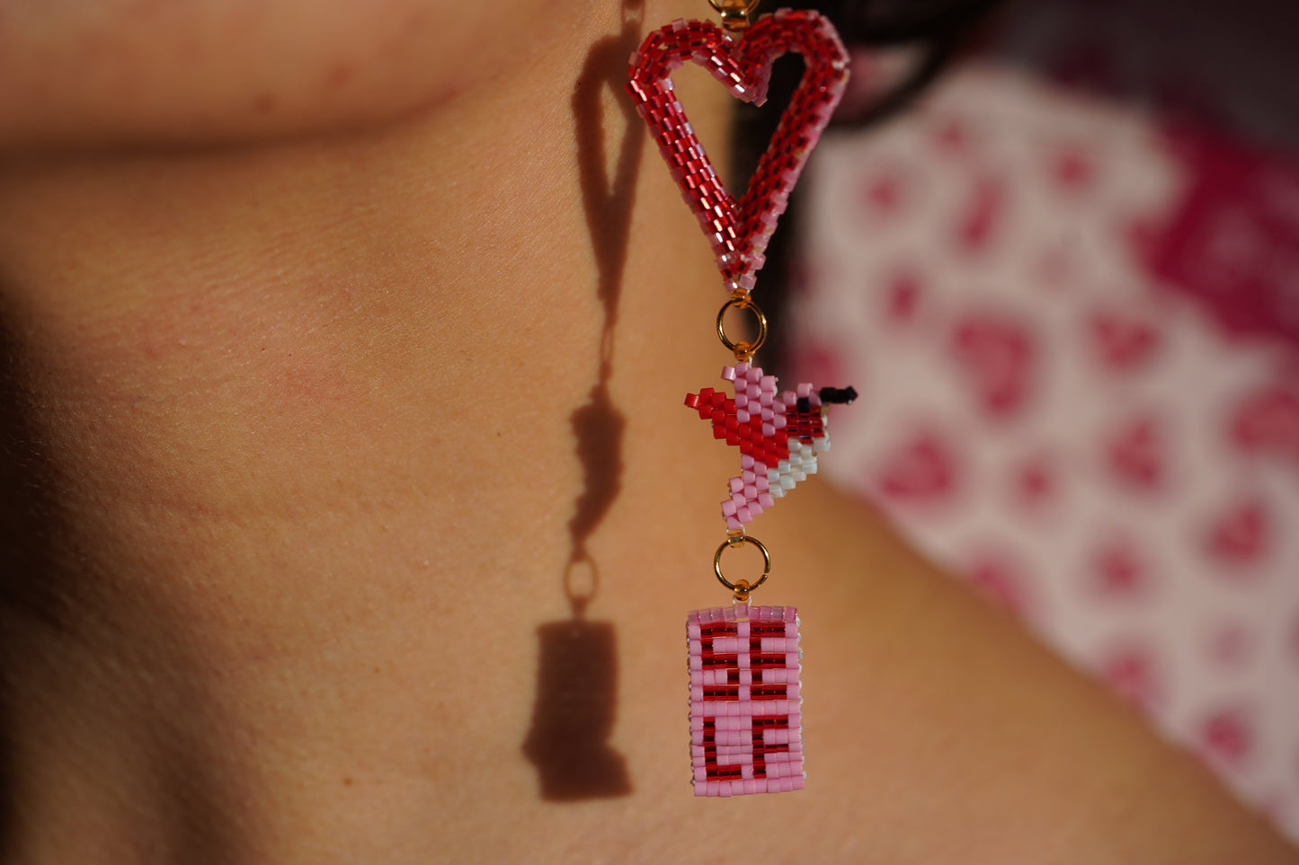 ❤️✨NEW✨❤️ SELF LOVE ✨ ❤️✨ Heart, Letters & Hummingbird Beaded Earrings