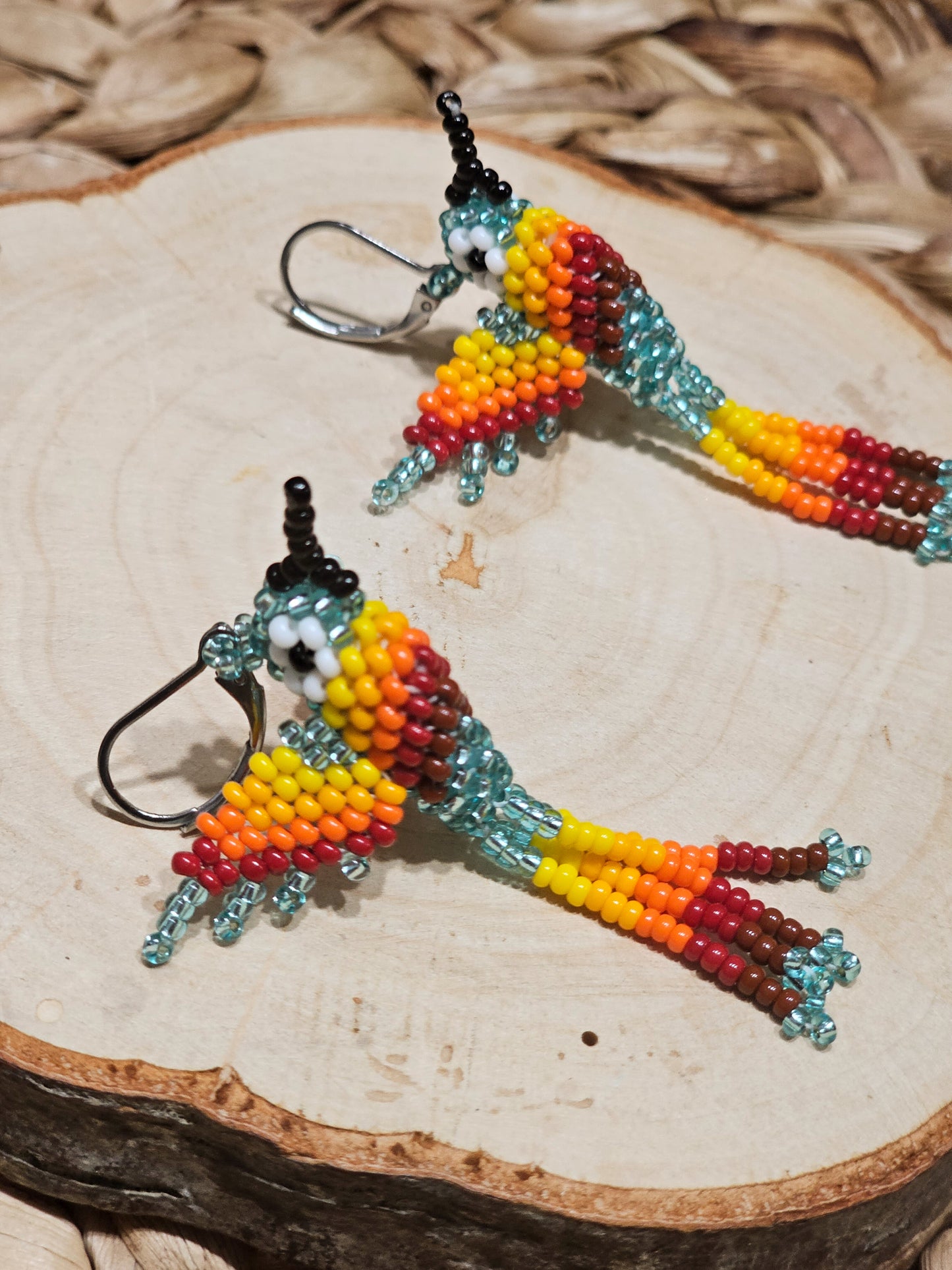 ✨ Little hummingbirds ✨ 3D Beaded Earrings