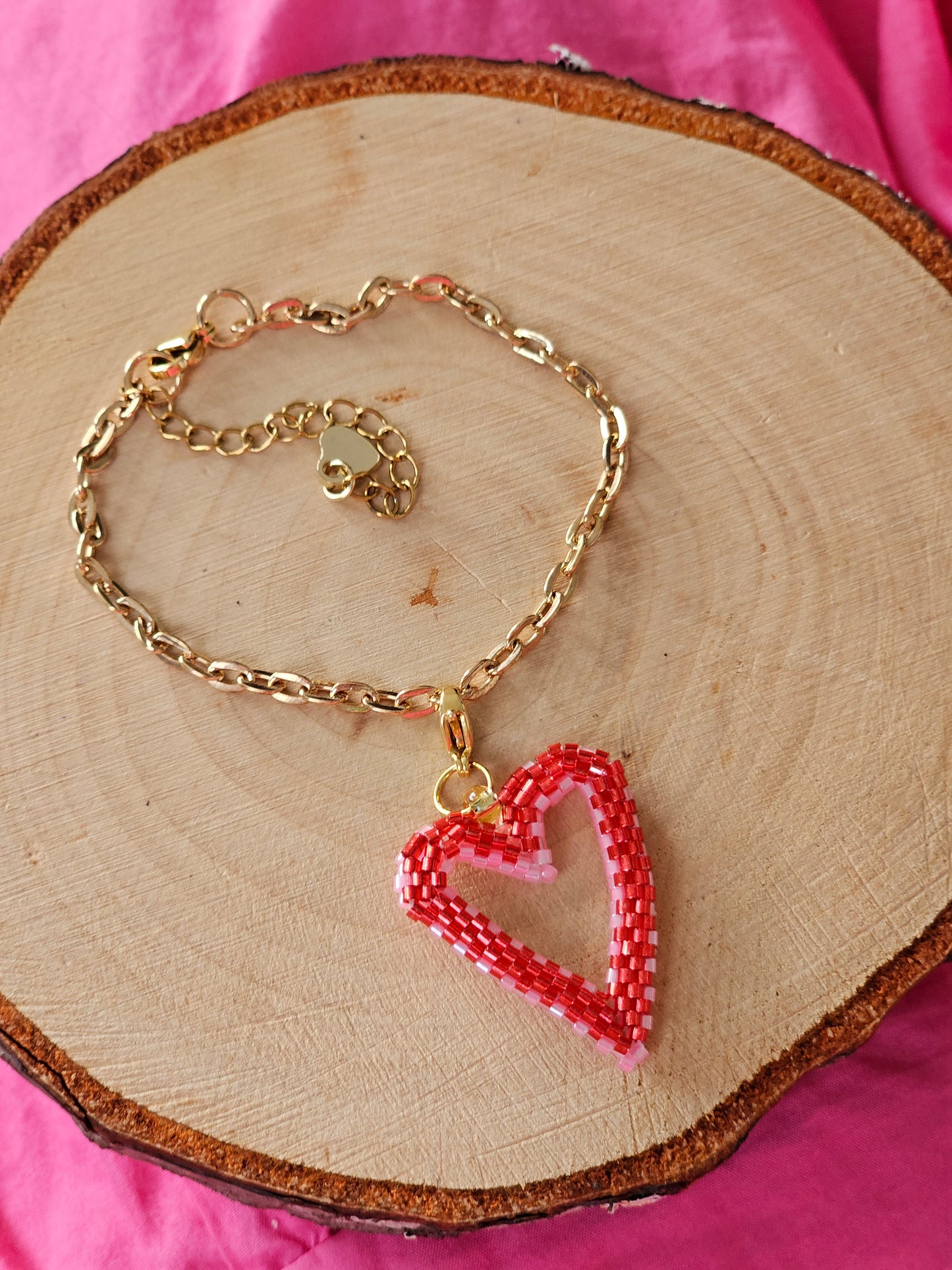 ✨❤️ SELF LOVE ❤️✨ 3D Heart Beaded Charm Bracelet