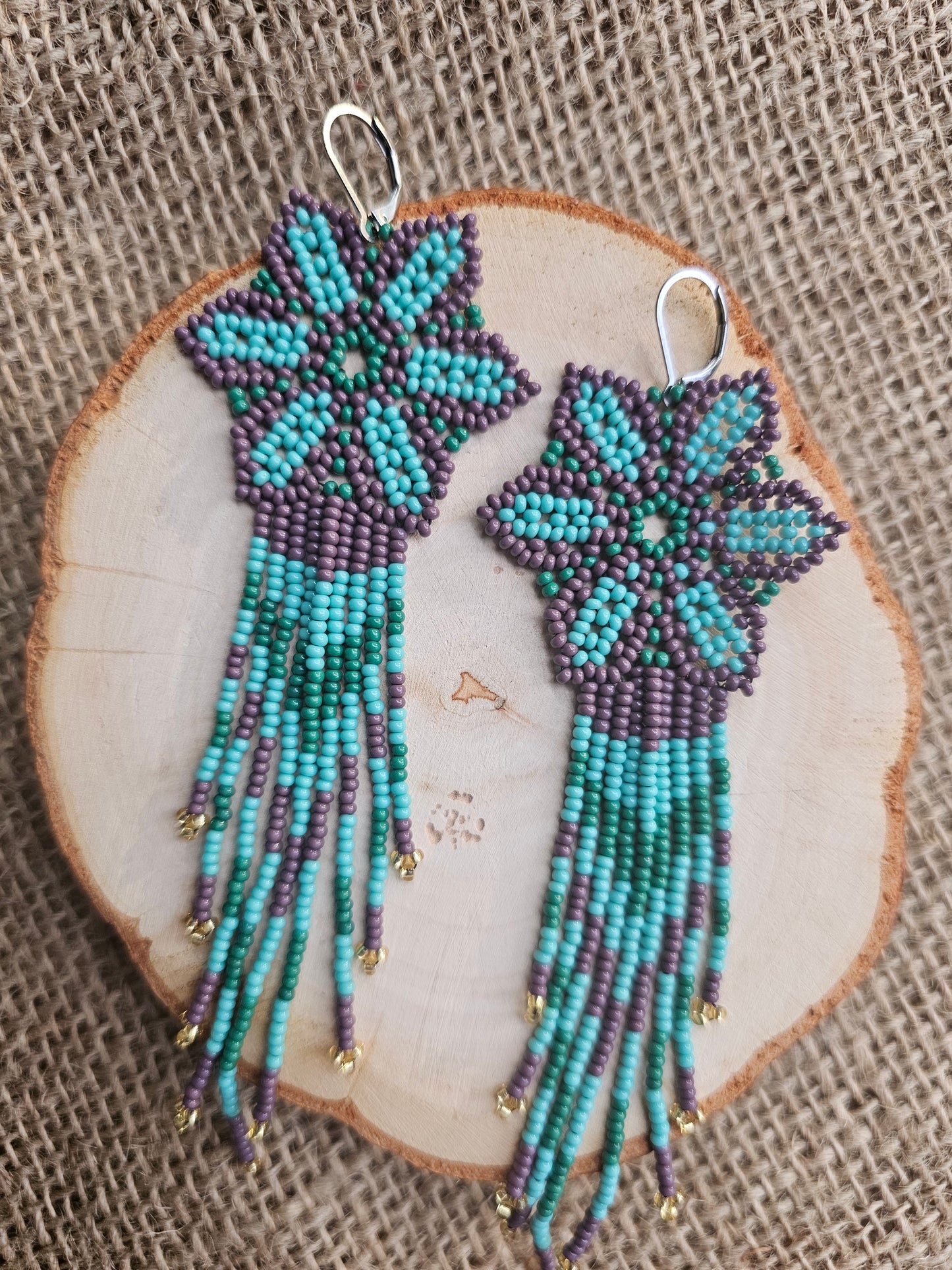 π AWASKA CLASSICS π Beaded flowers earrings