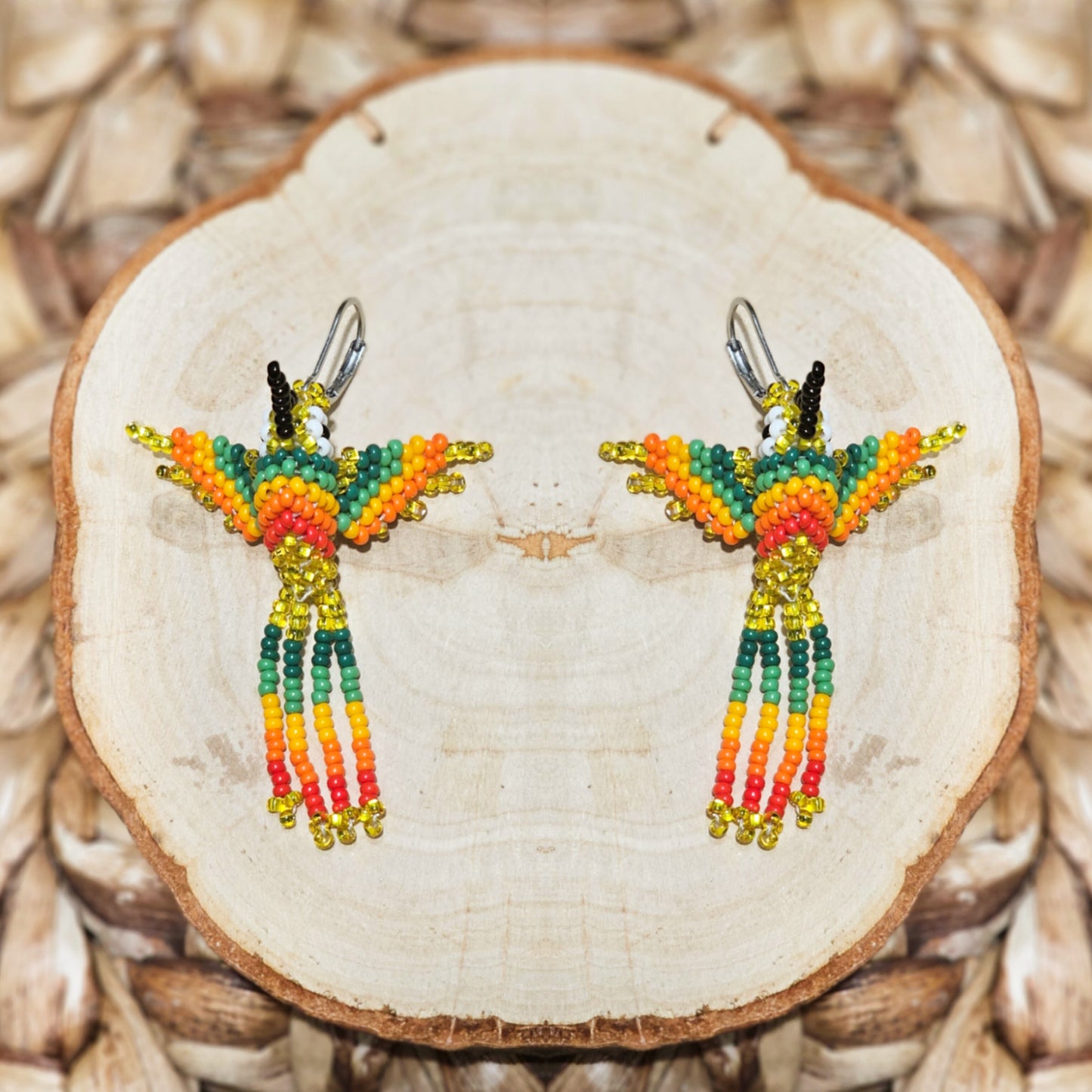 ✨ Little hummingbirds ✨ 3D Beaded Earrings