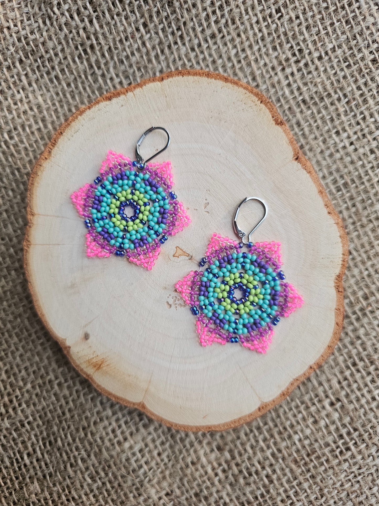 π AWASKA CLASSICS π Beaded flowers earrings
