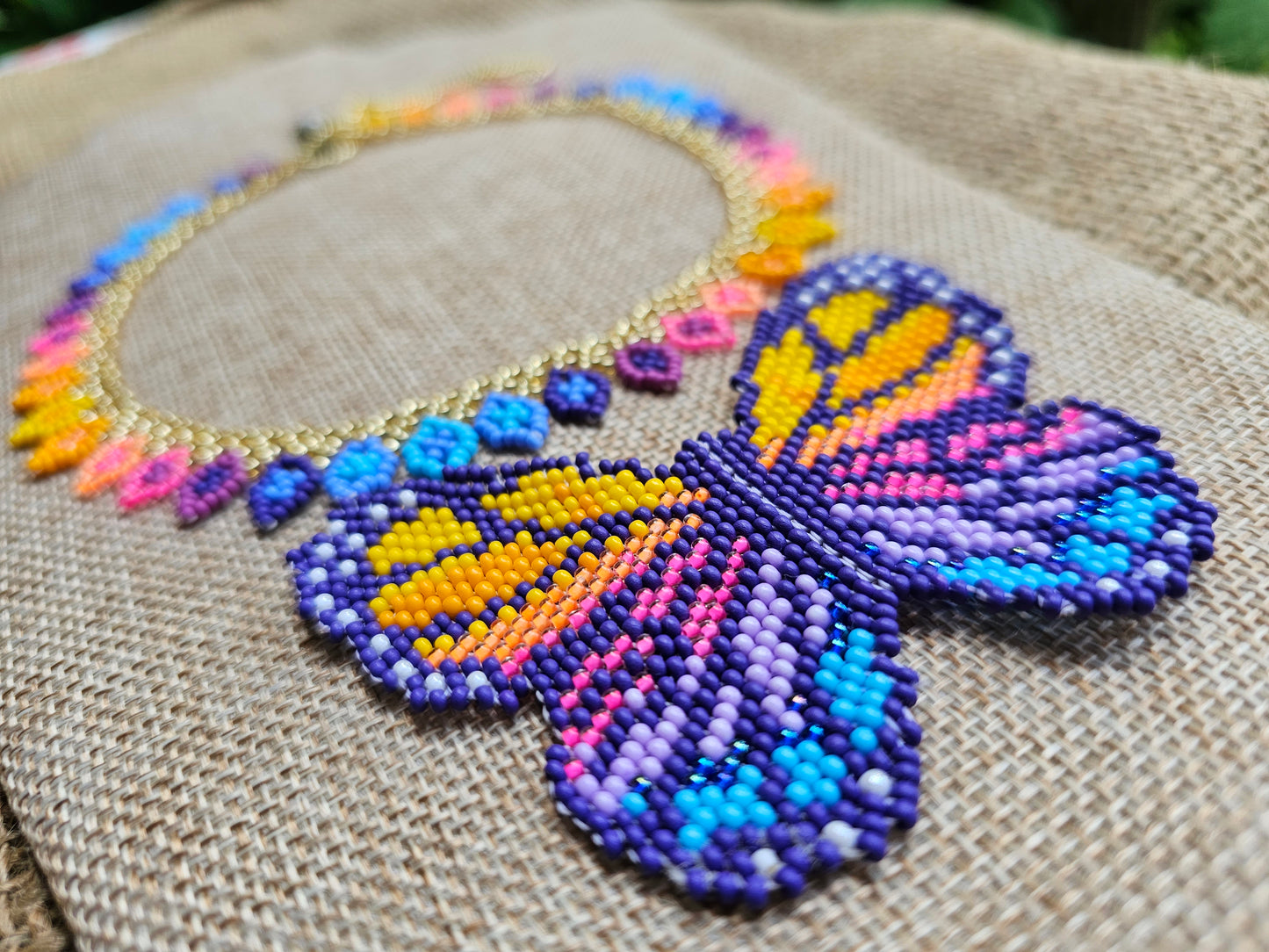✨ SUNSET BUTTERFLY ✨ Beaded Necklace