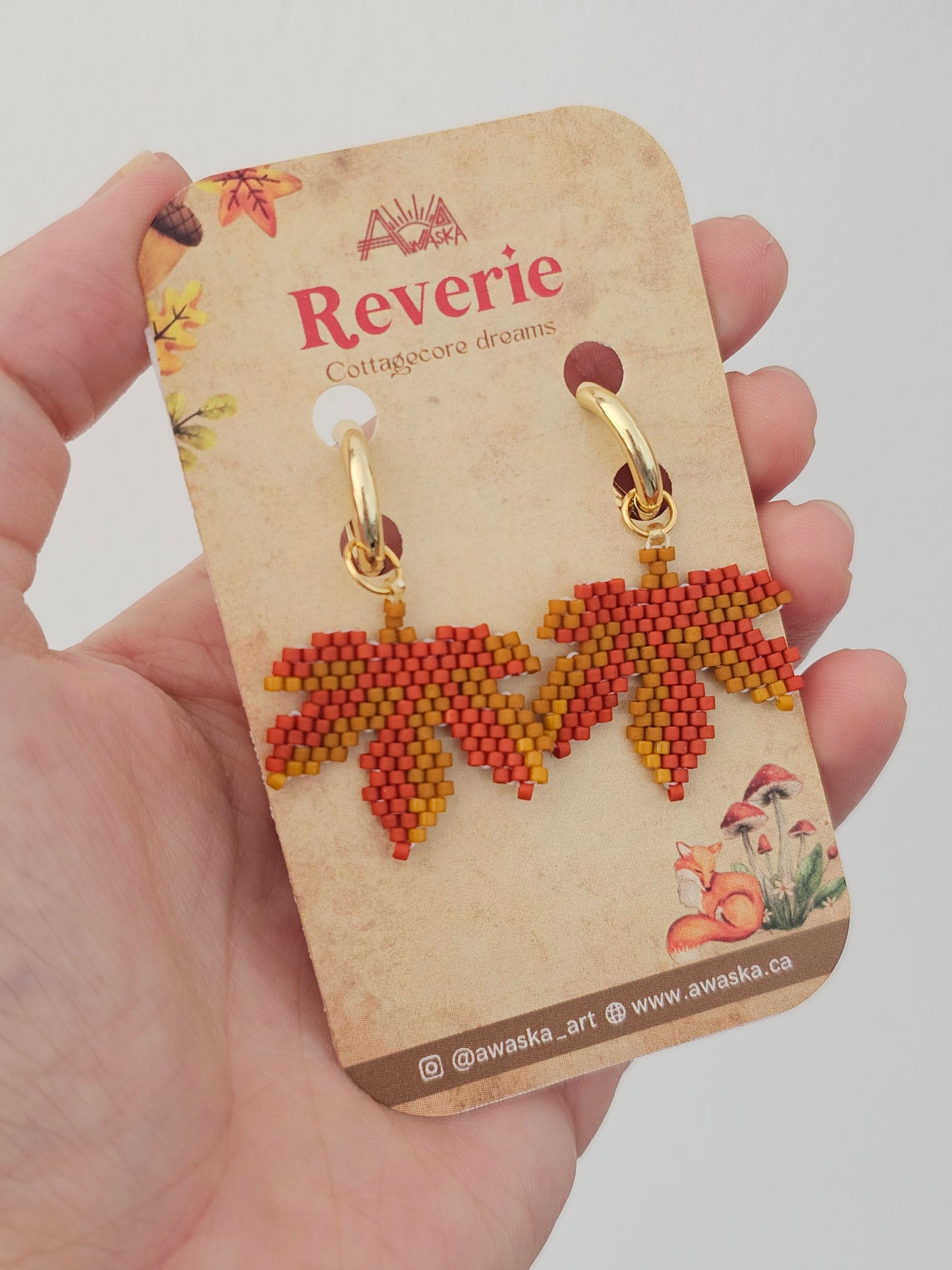 🦊🍁NEW🍂Reverie✨Leaf Beaded earrings 🍂